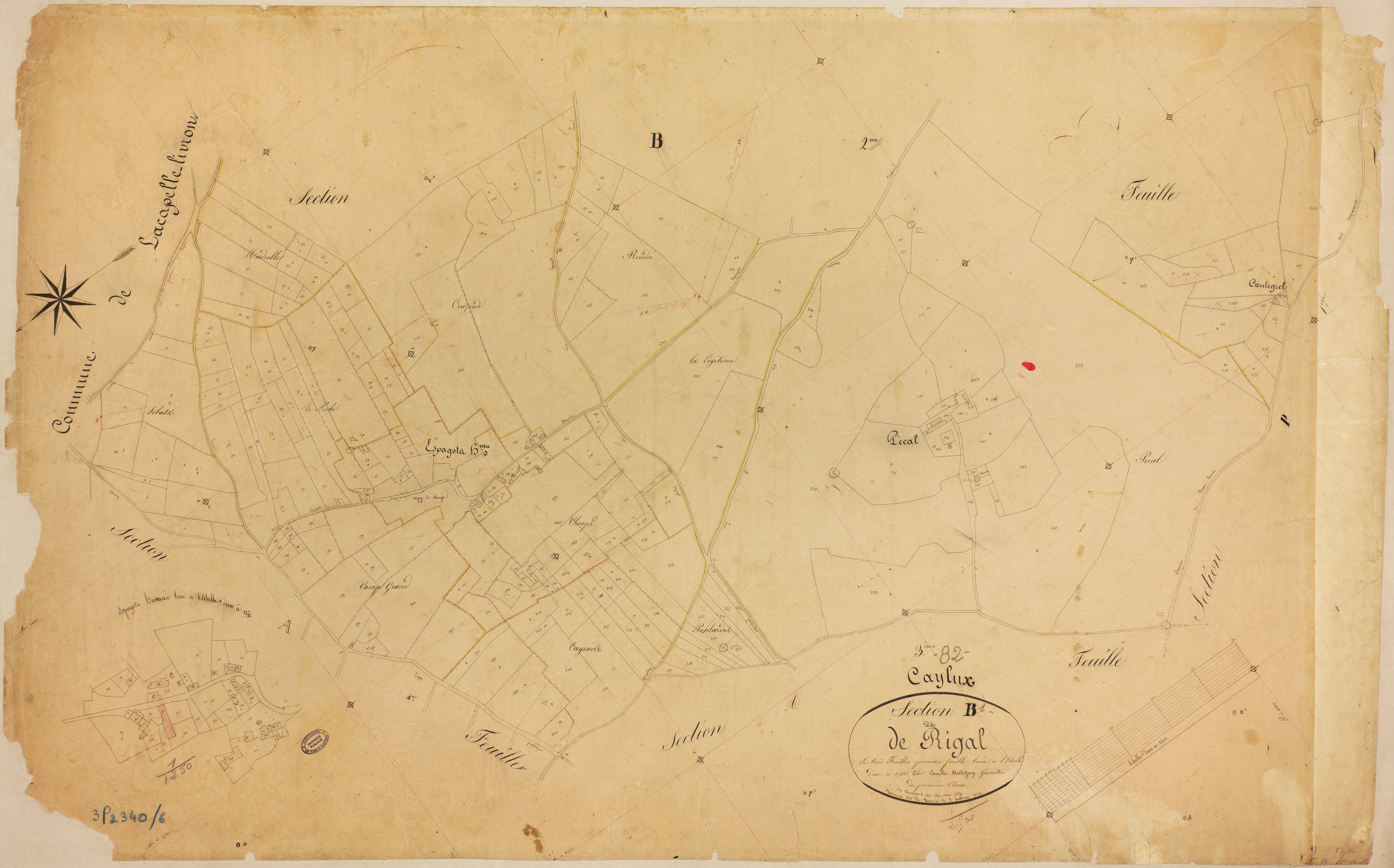 Caylus - Section B - Rigal, 1ère feuille