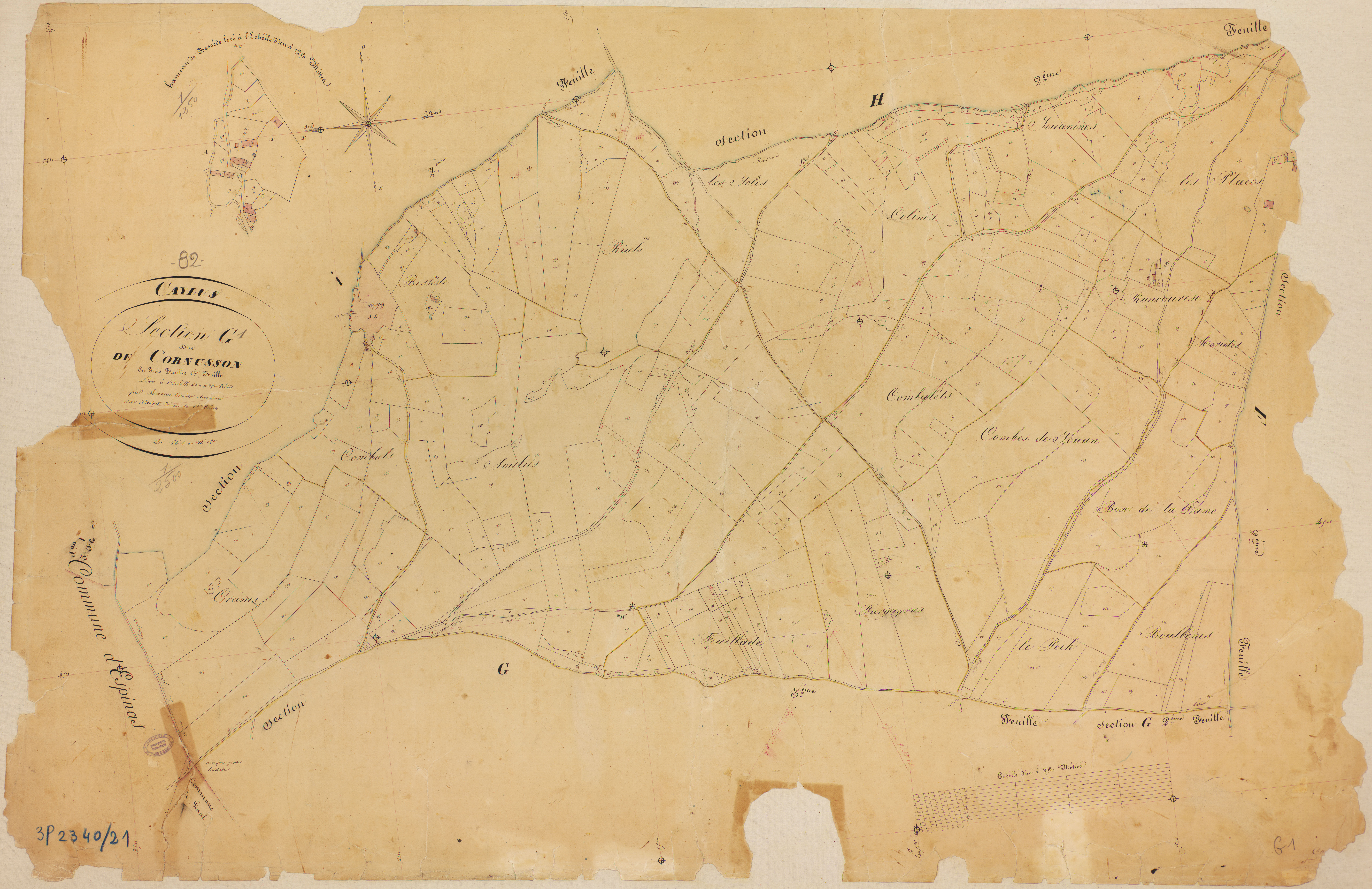 Caylus - Section G - Cornusson, 1ère feuille