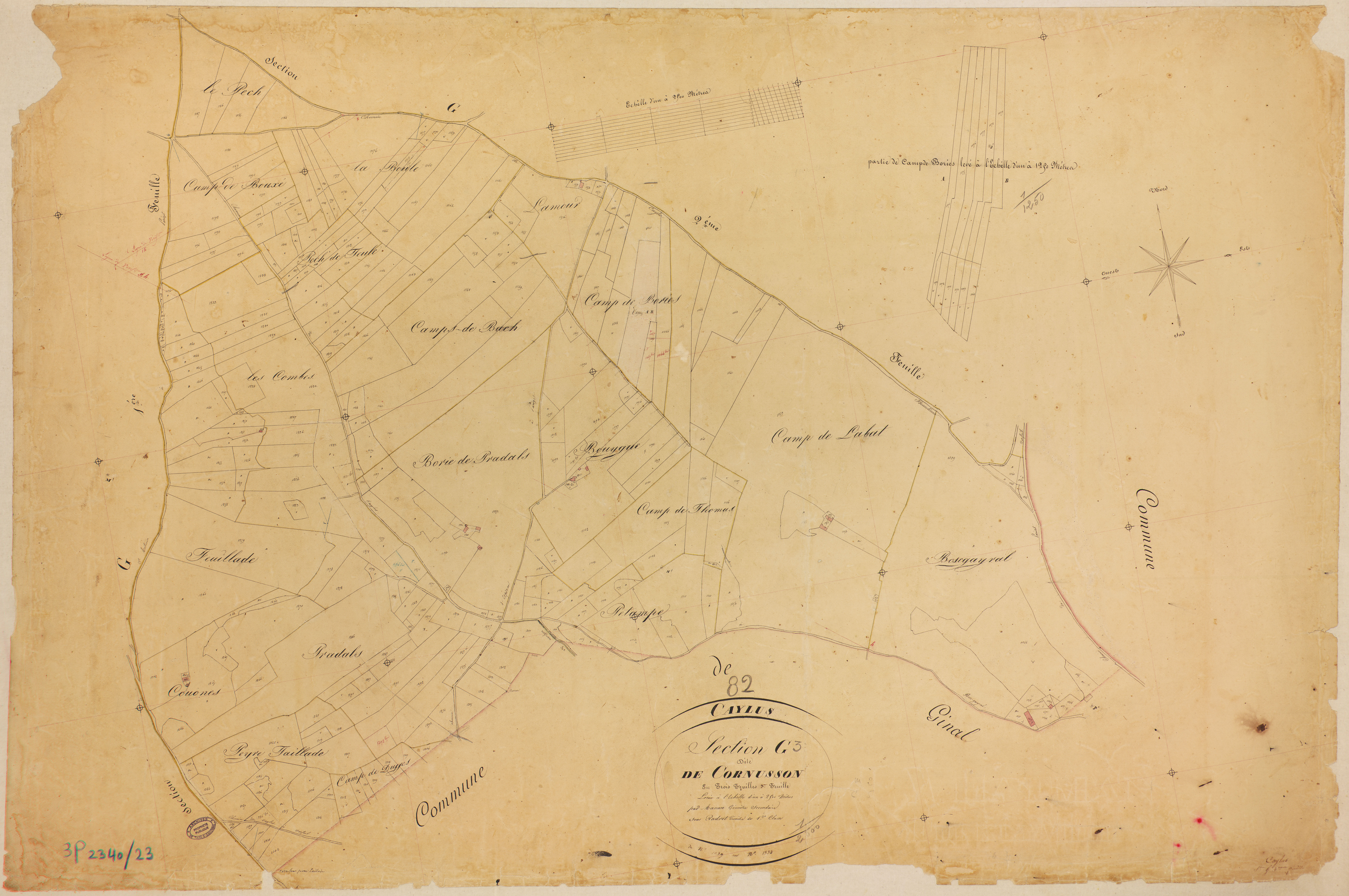 Caylus - Section G - Cornusson, 3e feuille