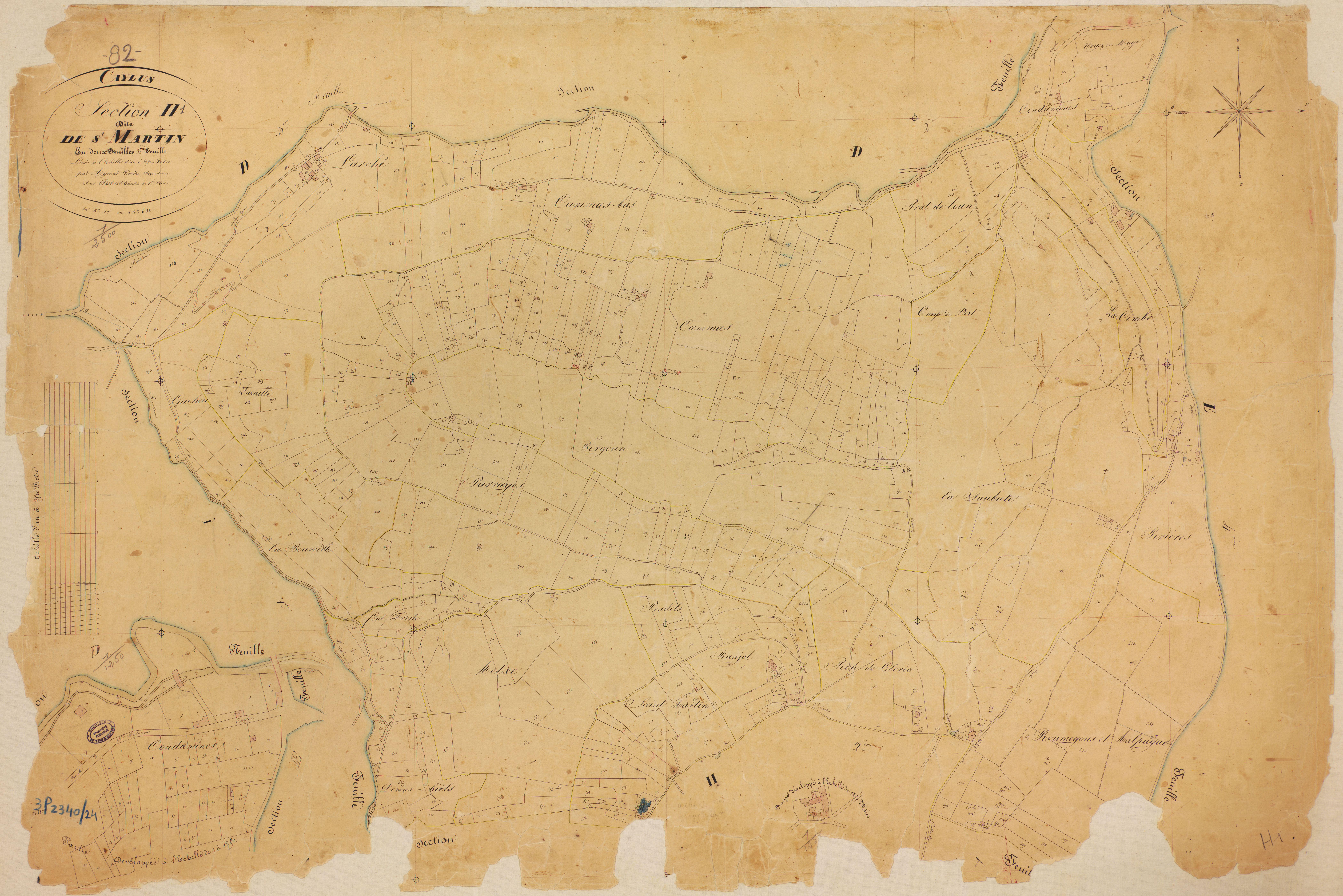 Caylus - Section H - Saint-Martin, 1ère feuille