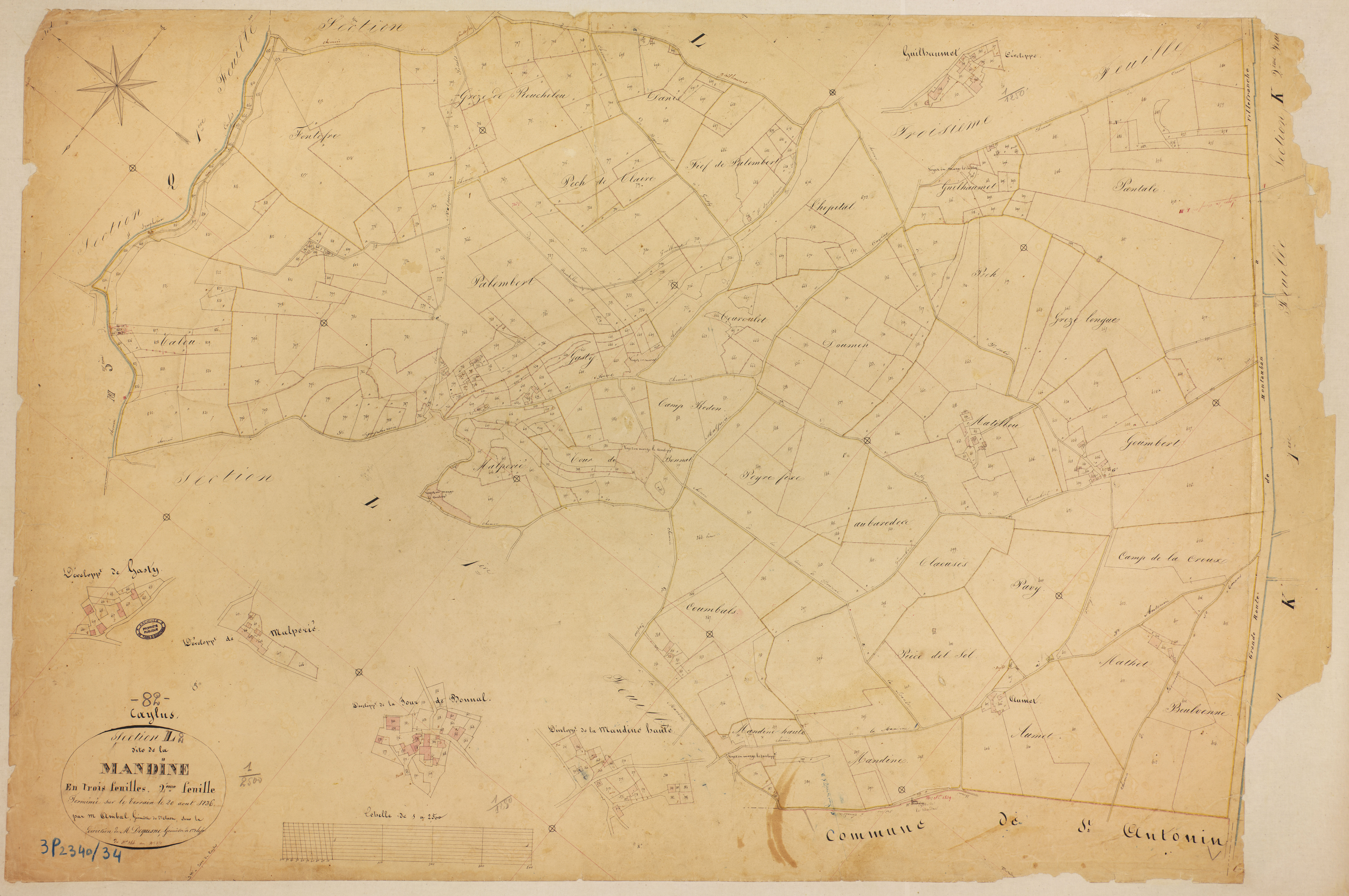 Caylus - Section L - La Mandine, 2e feuille