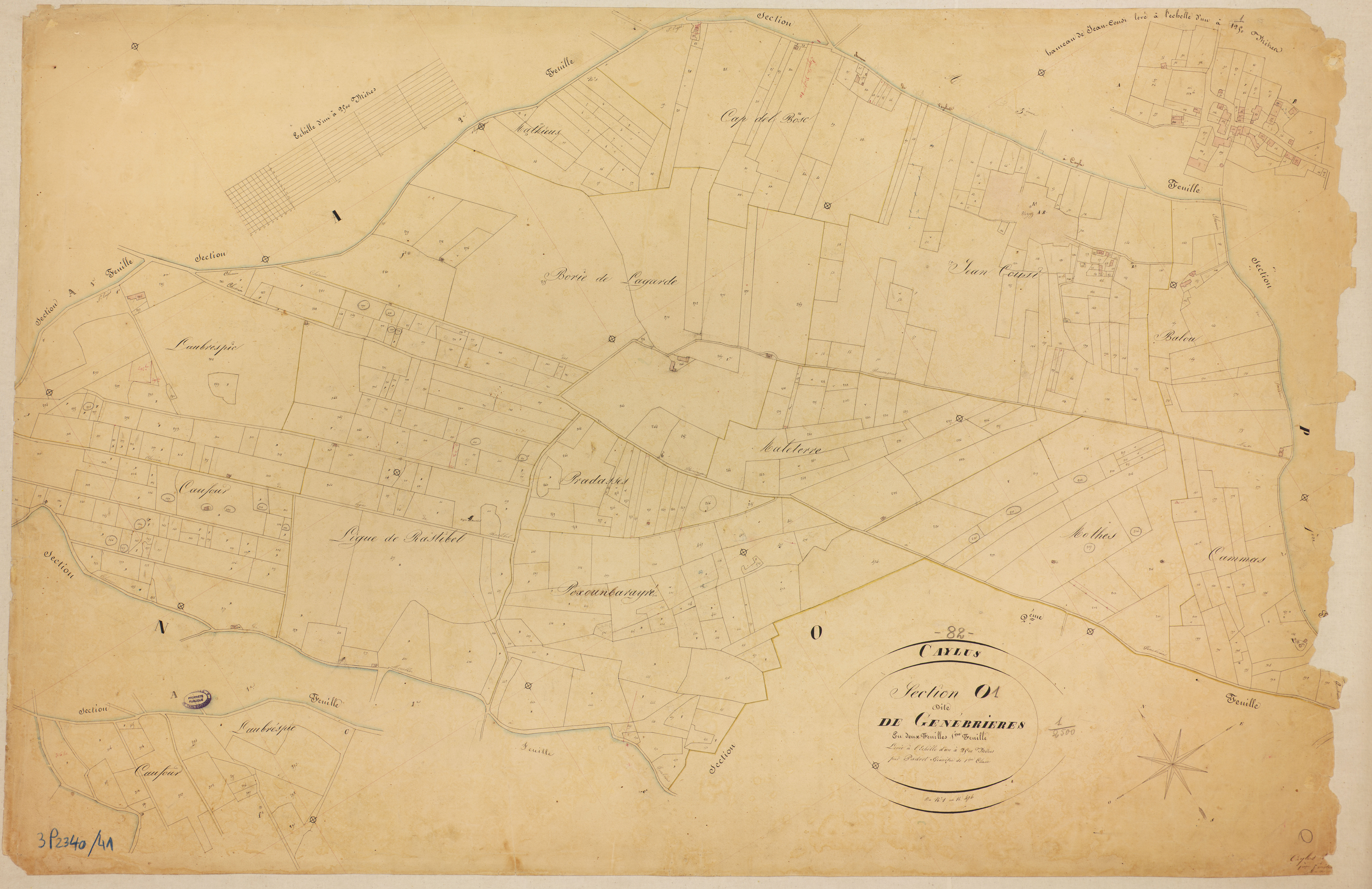 Caylus - Section O - Genébrières, 1ère feuille