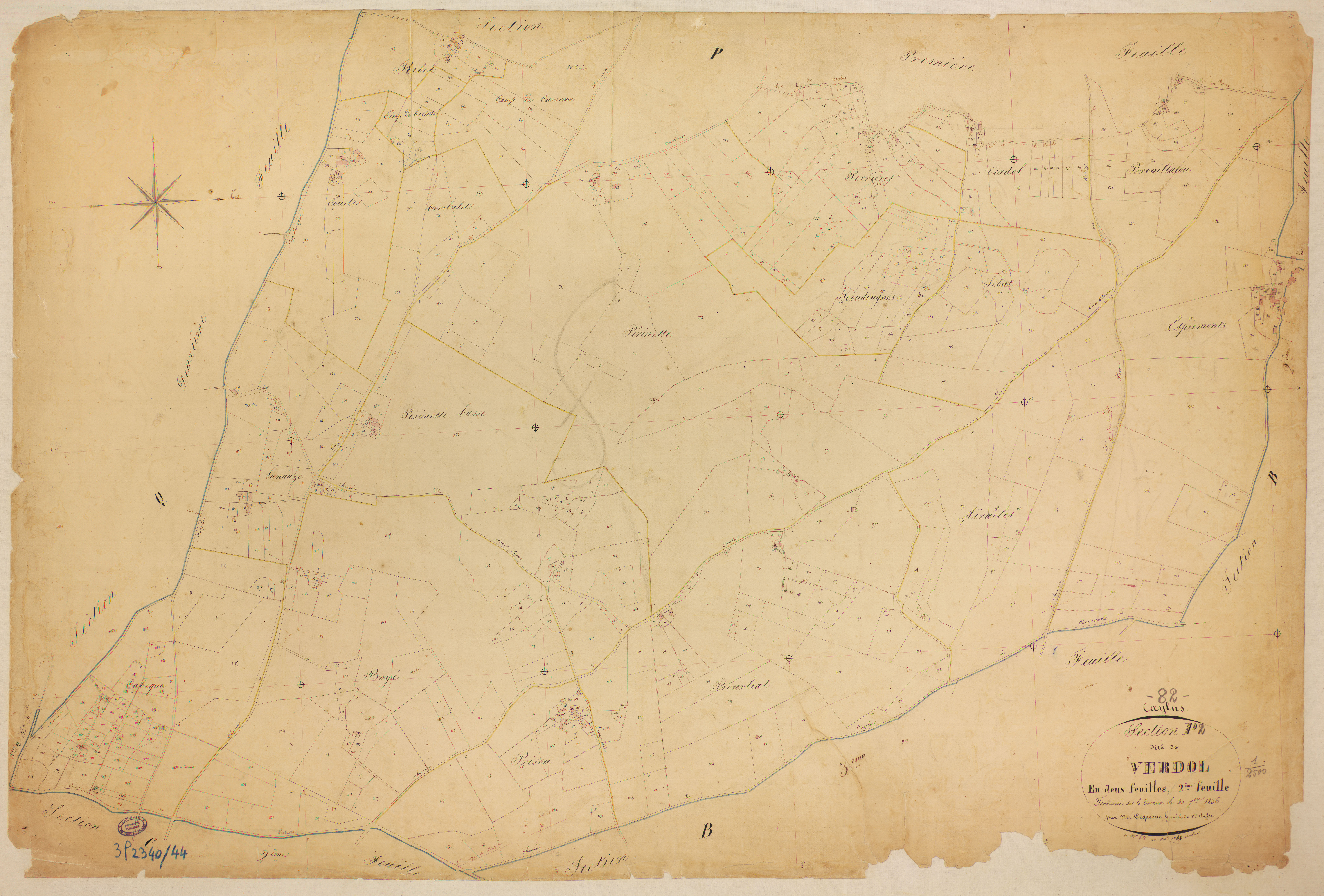 Caylus - Section P - Verdol, 2e feuille