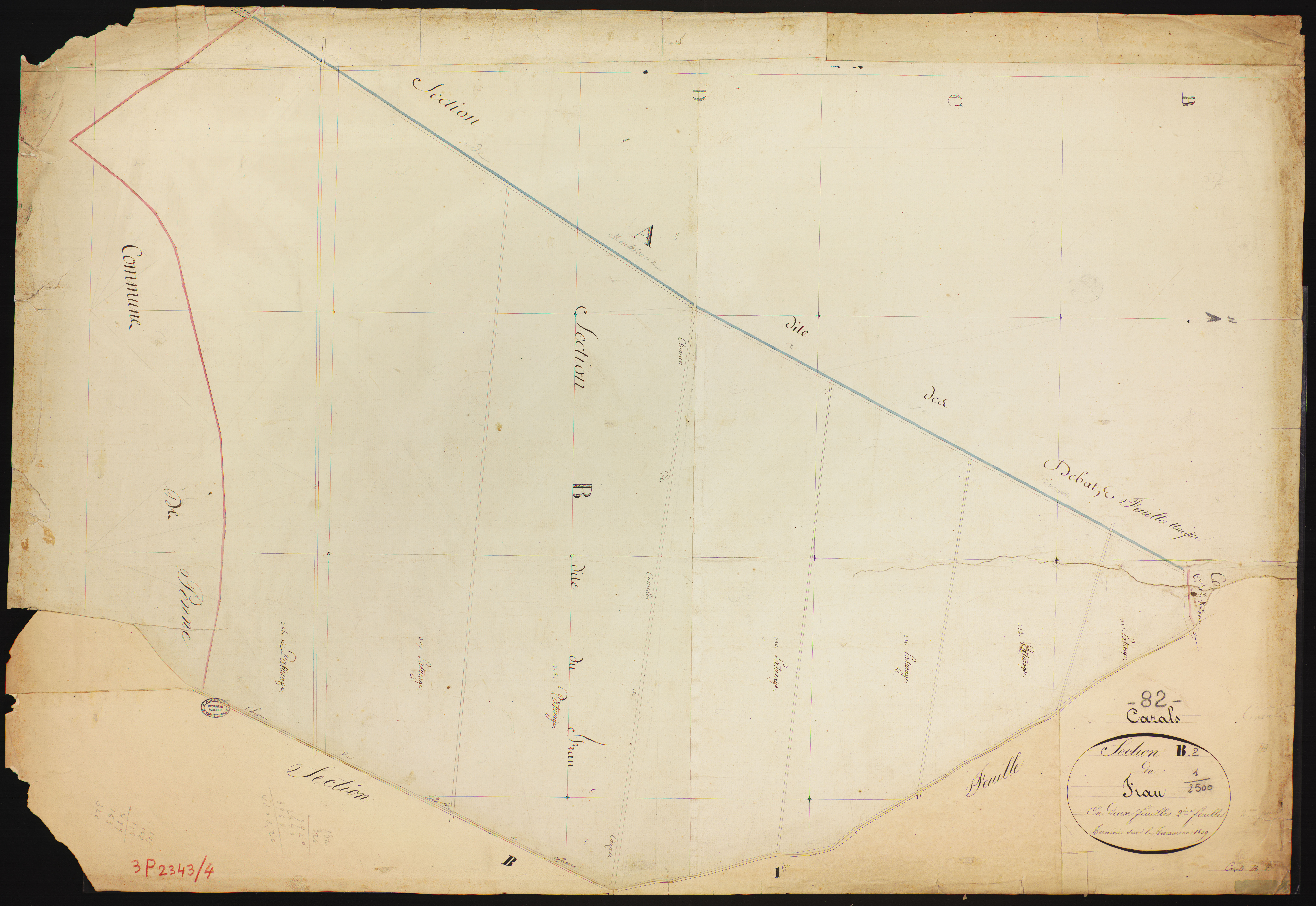 Cazals - Section B - Le Frau, 2e feuille
