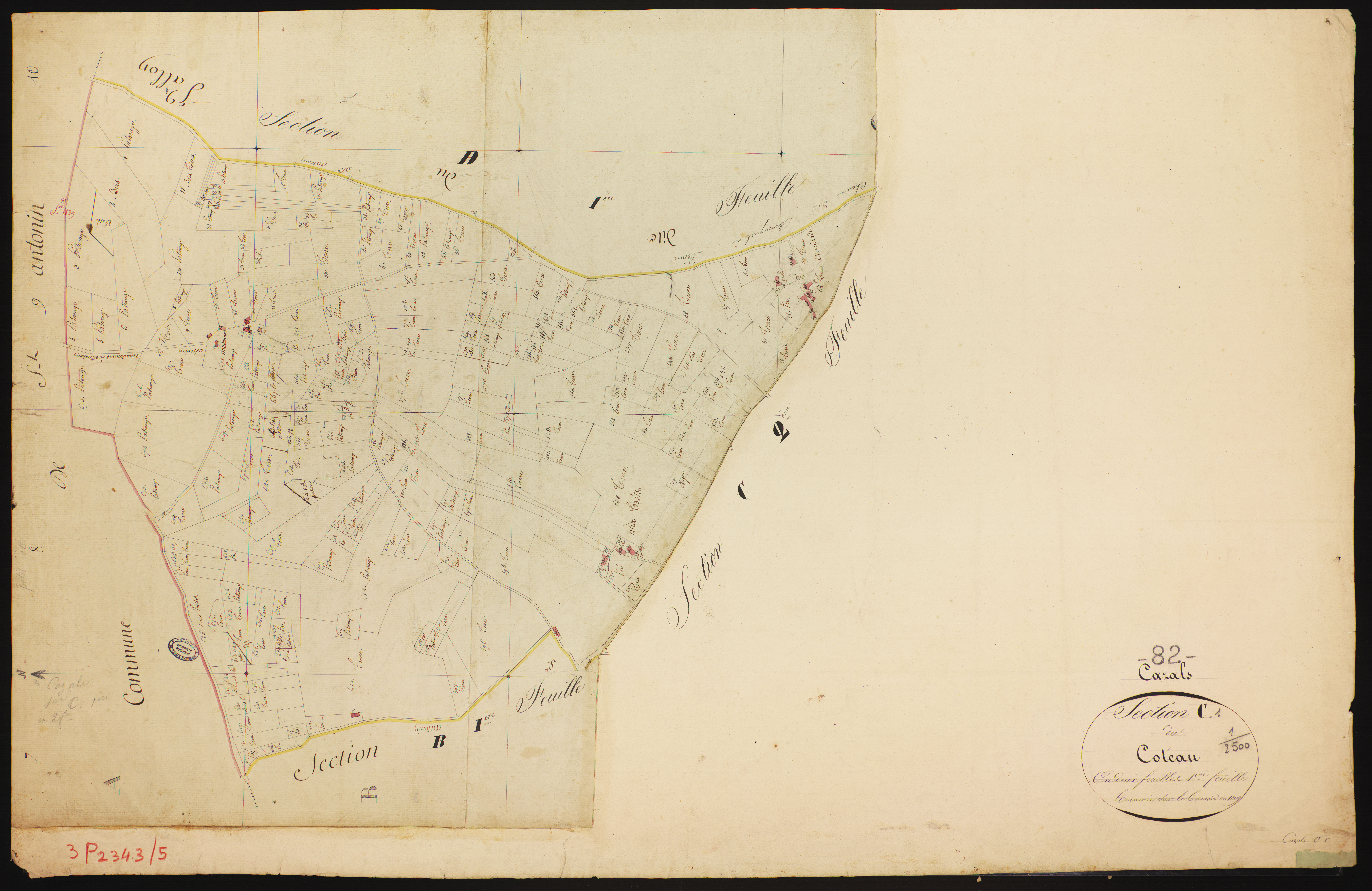 Cazals - Section C - Le Coteau, 1ère feuille