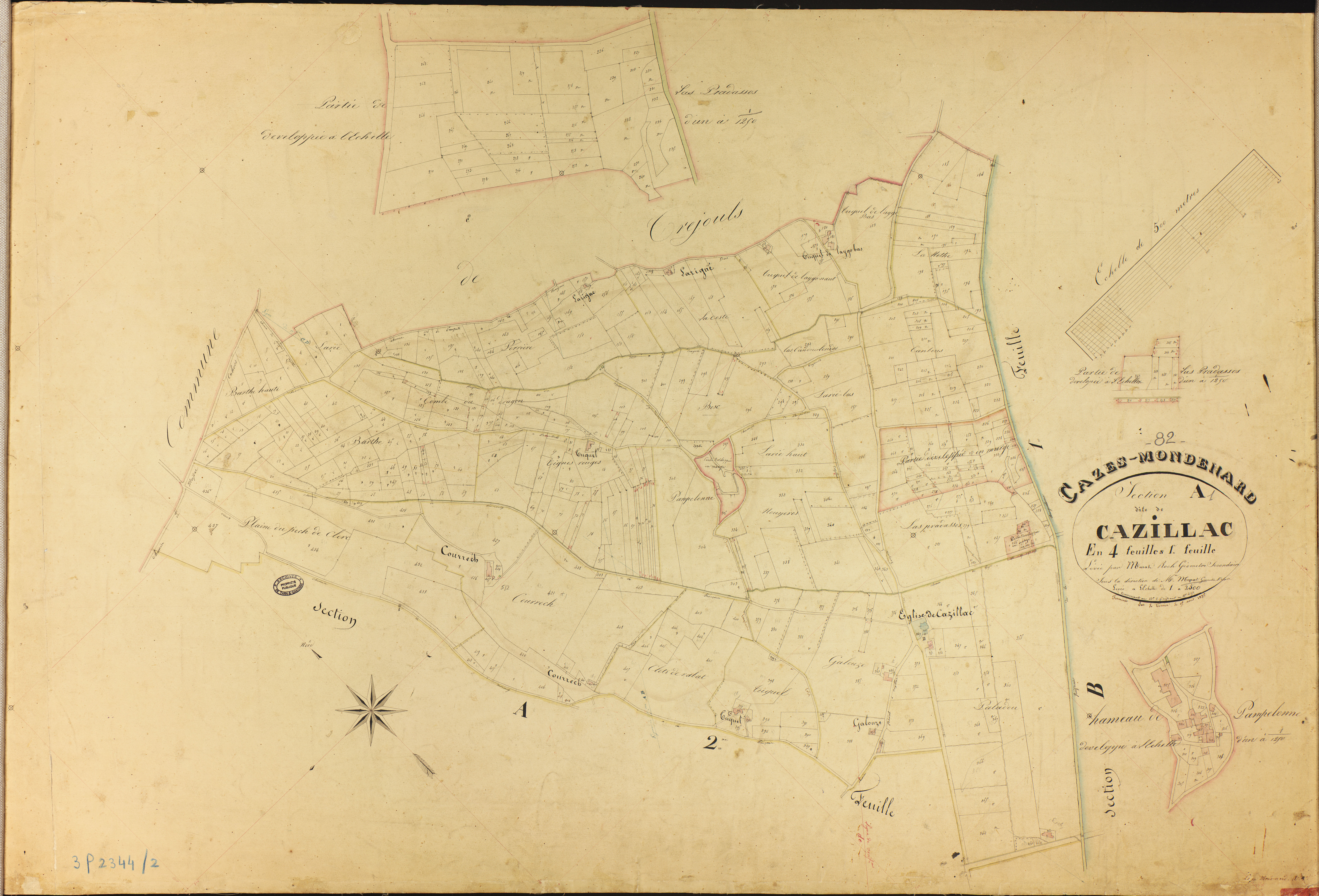 Cazes-Mondenard - Section A - Cazillac, 1ère feuille