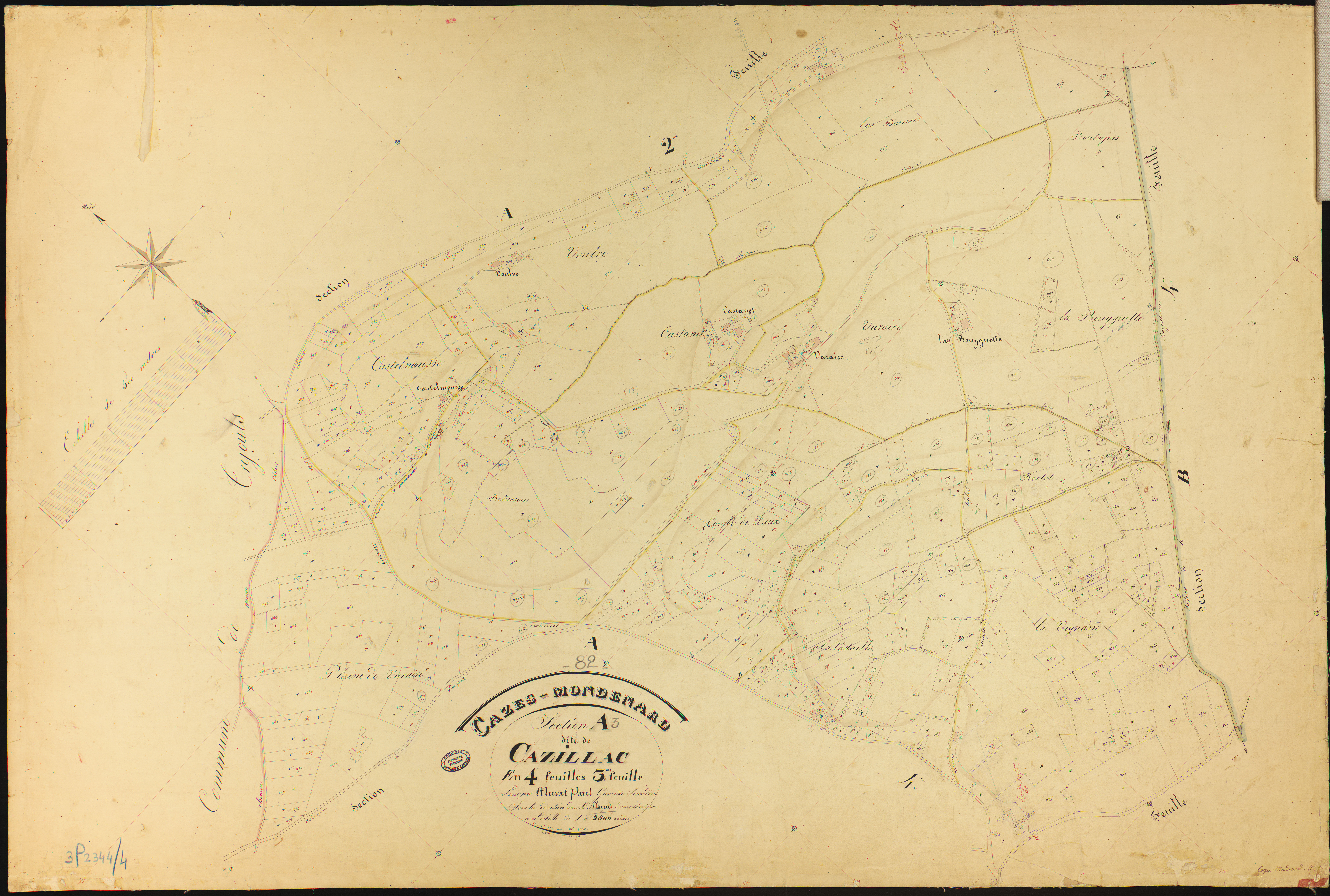 Cazes-Mondenard - Section A - Cazillac, 3e feuille