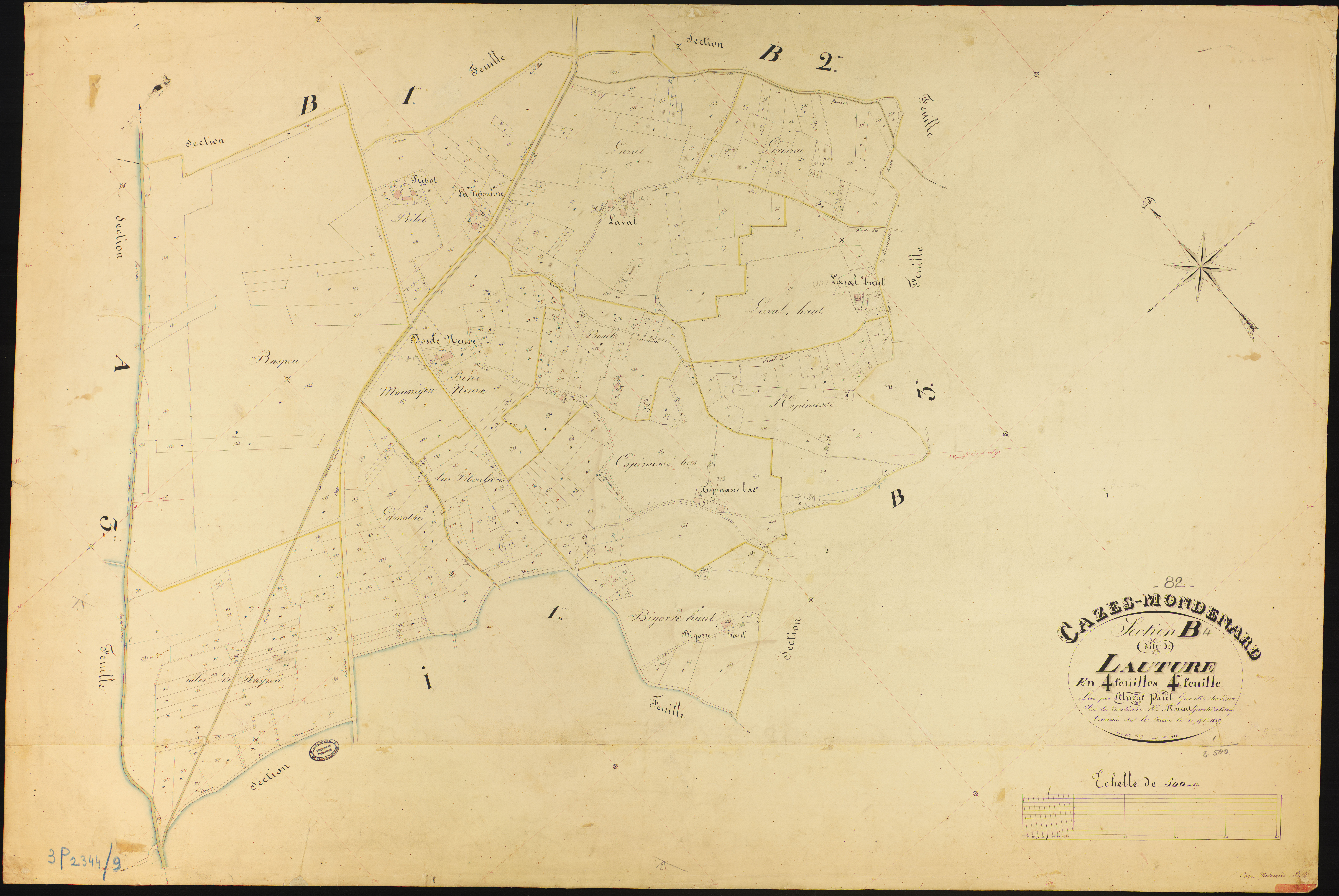 Cazes-Mondenard - Section B - Lauture, 4e feuille