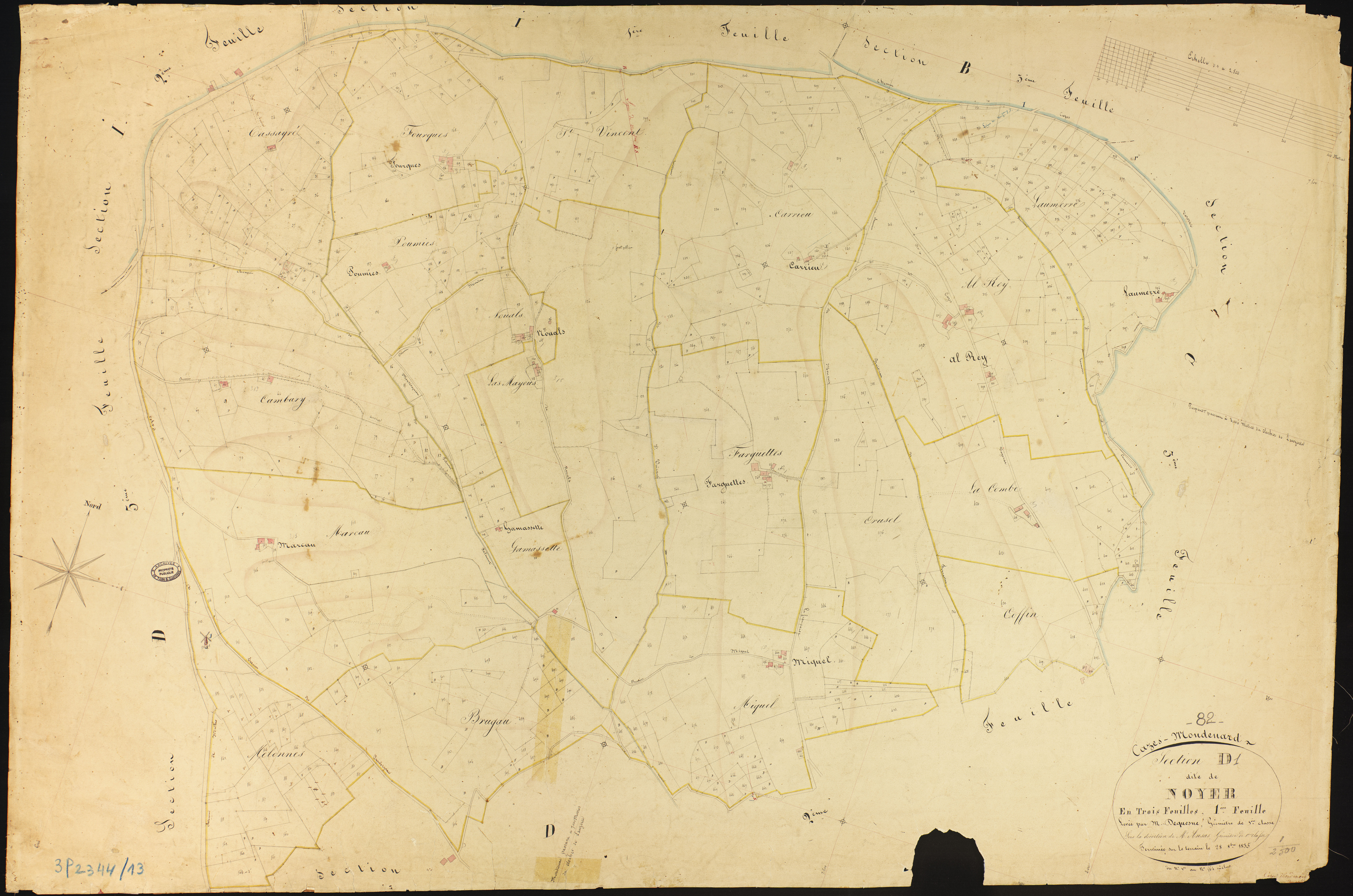 Cazes-Mondenard - Section D - Noyer, 1ère feuille