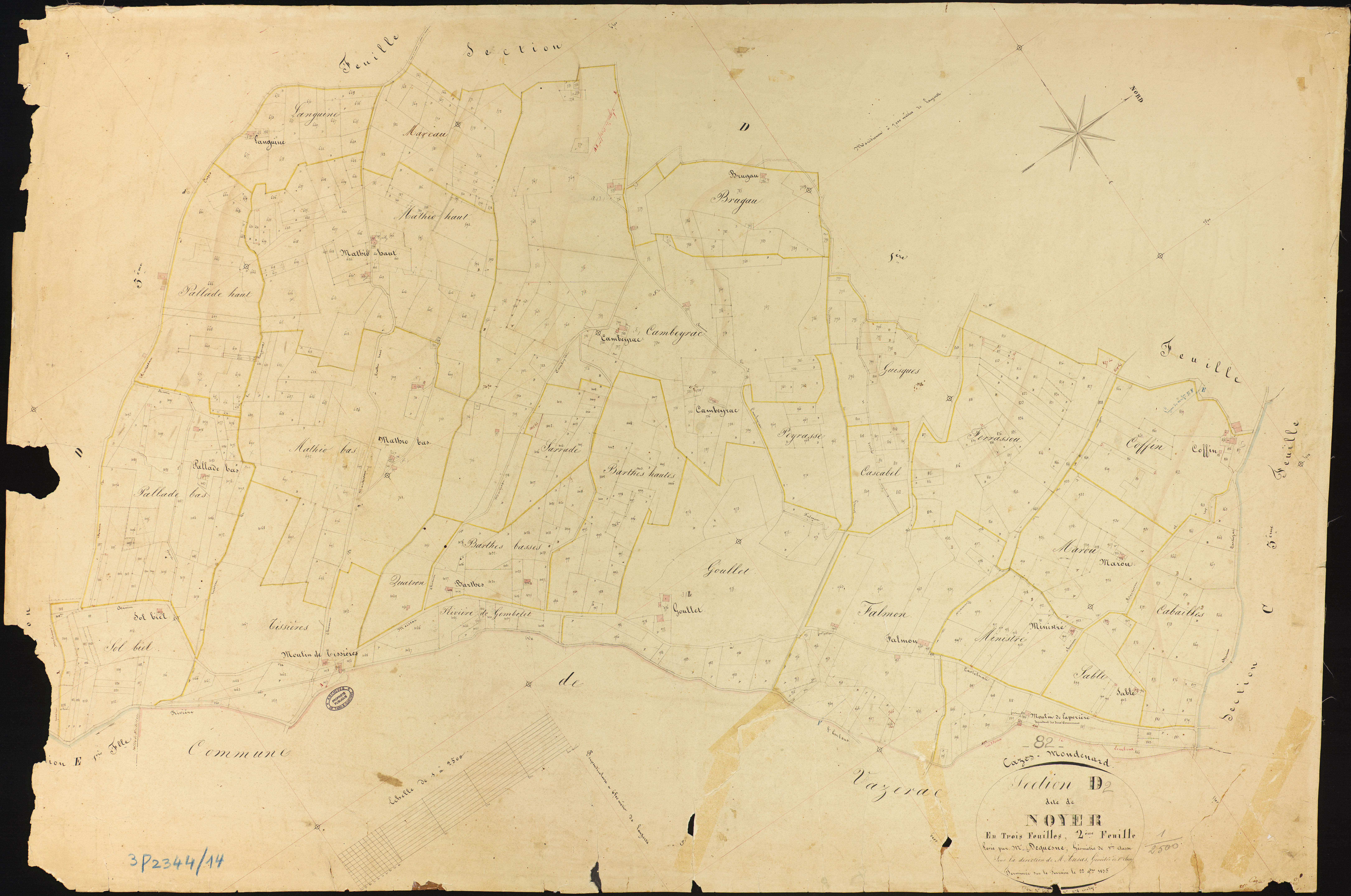 Cazes-Mondenard - Section D - Noyer, 2e feuille