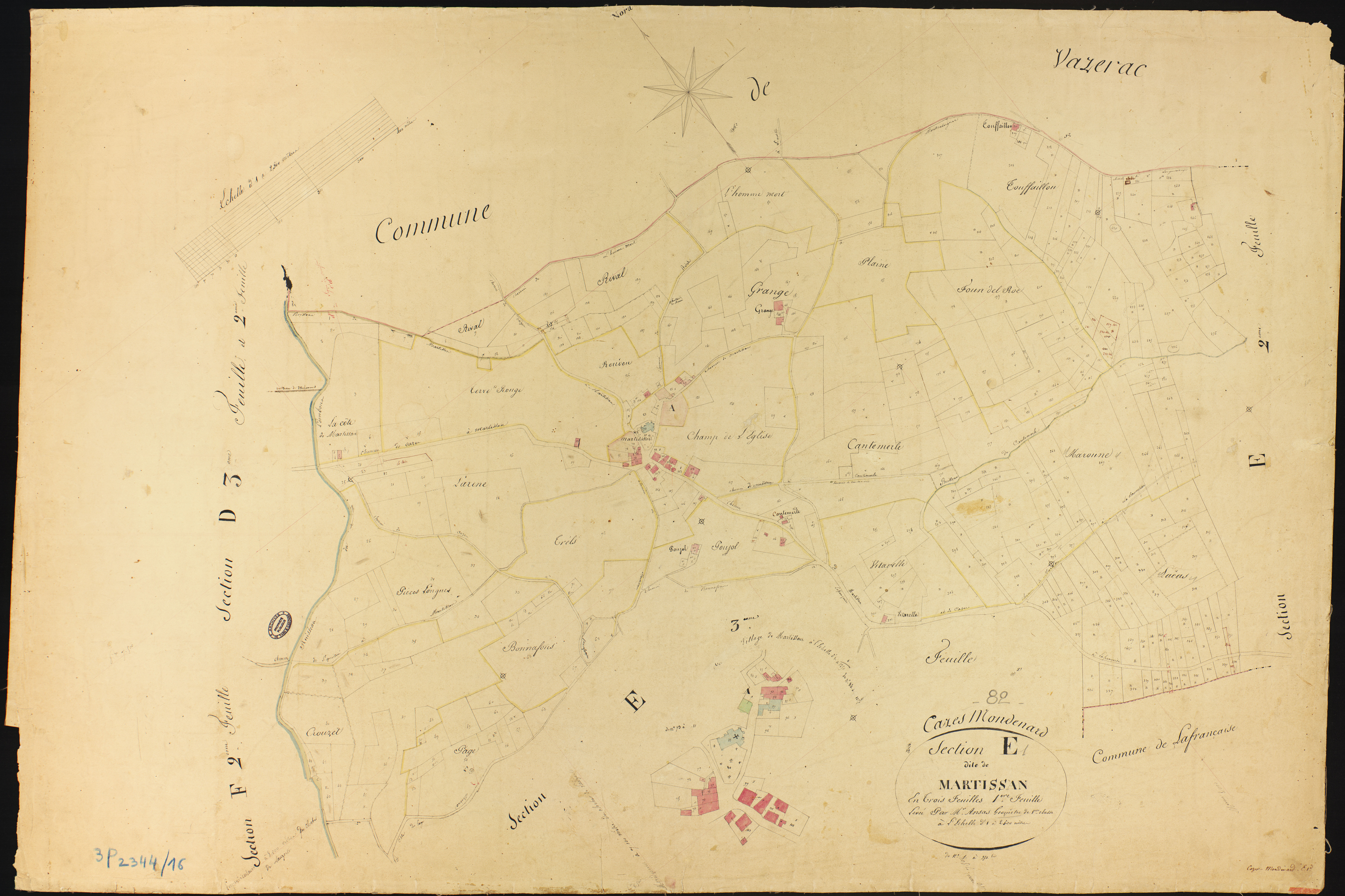 Cazes-Mondenard - Section E - Martissan, 1ère feuille
