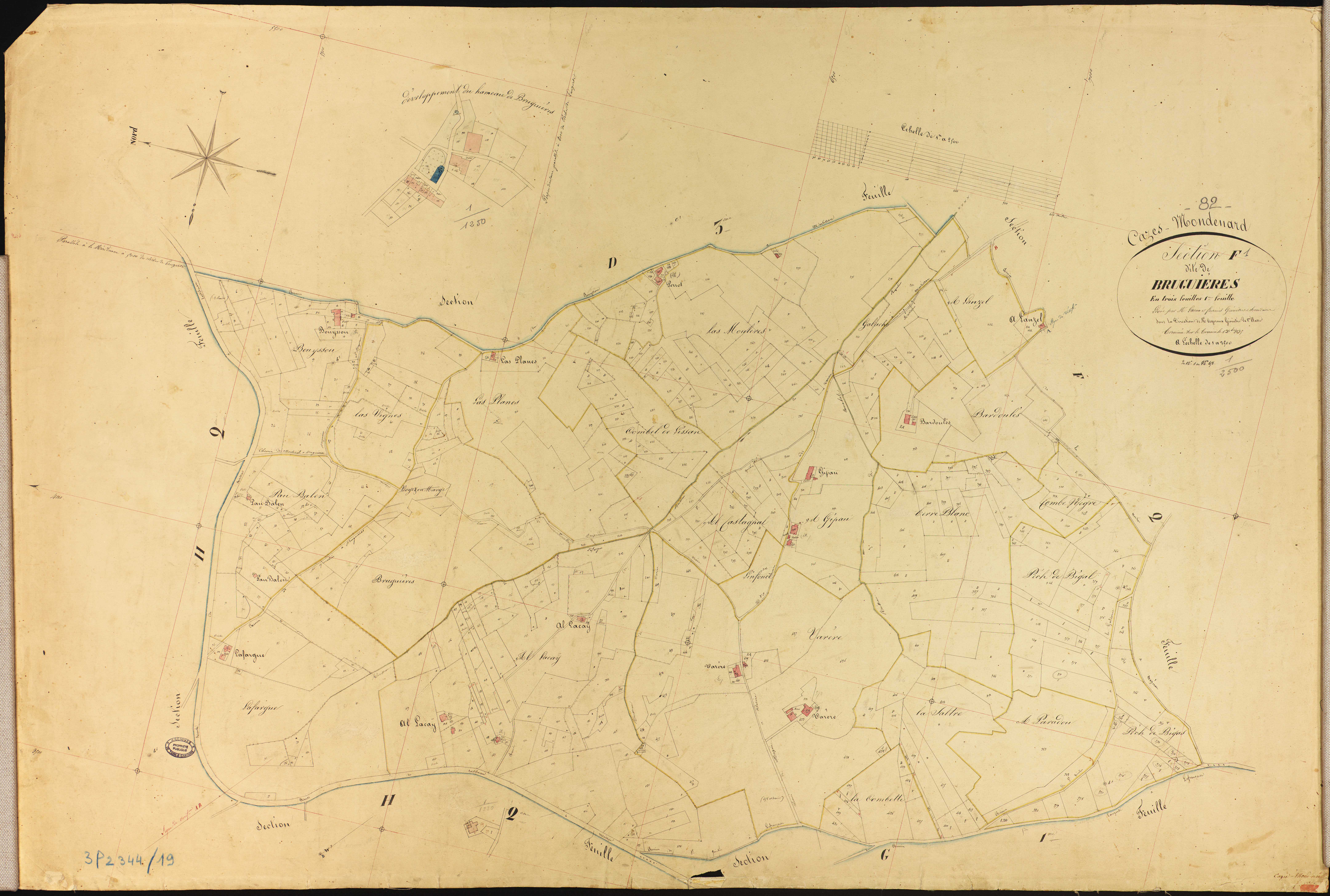 Cazes-Mondenard - Section F - Bruguières, 1ère feuille