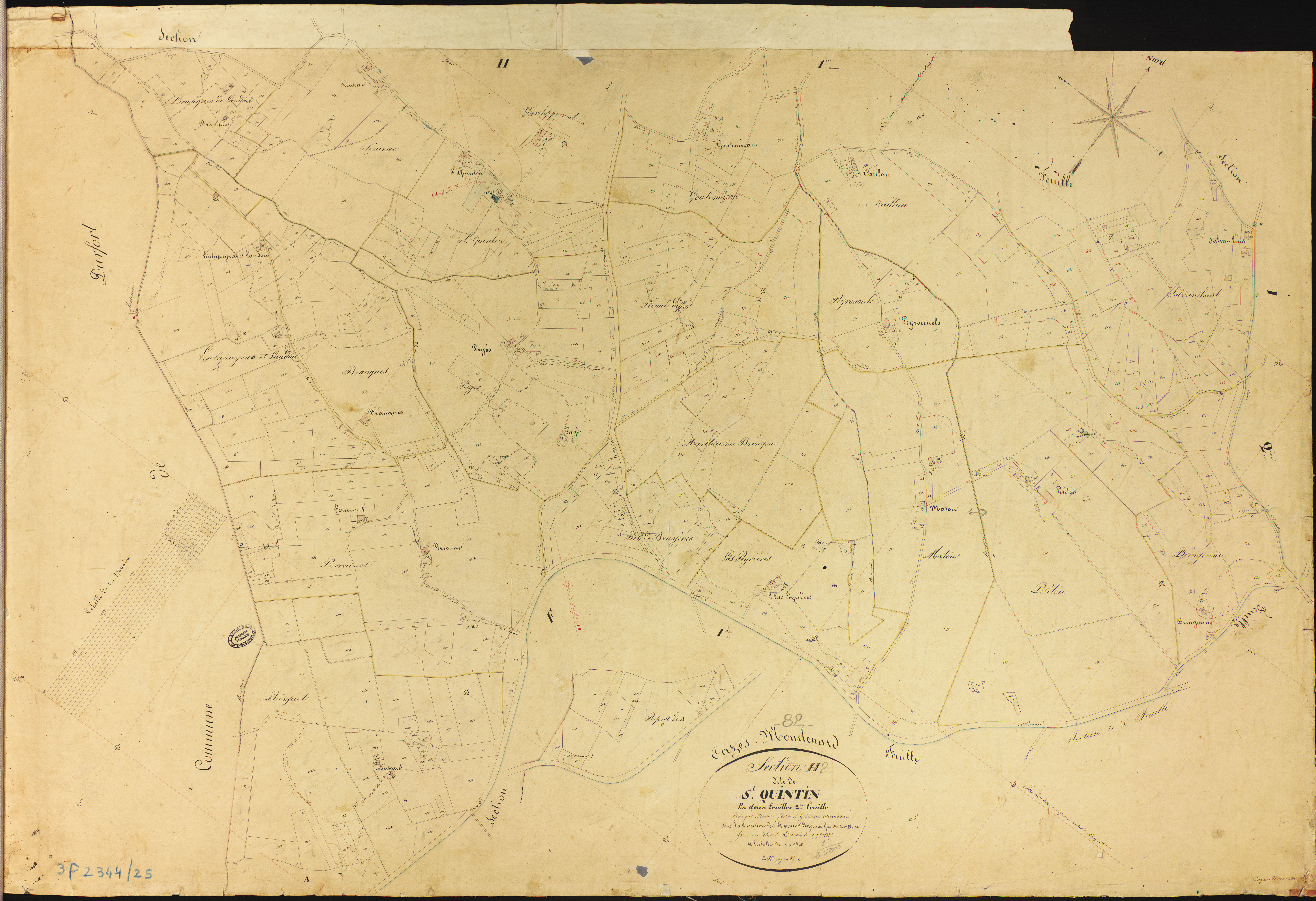 Cazes-Mondenard - Section H - Saint-Quintin, 2e feuille