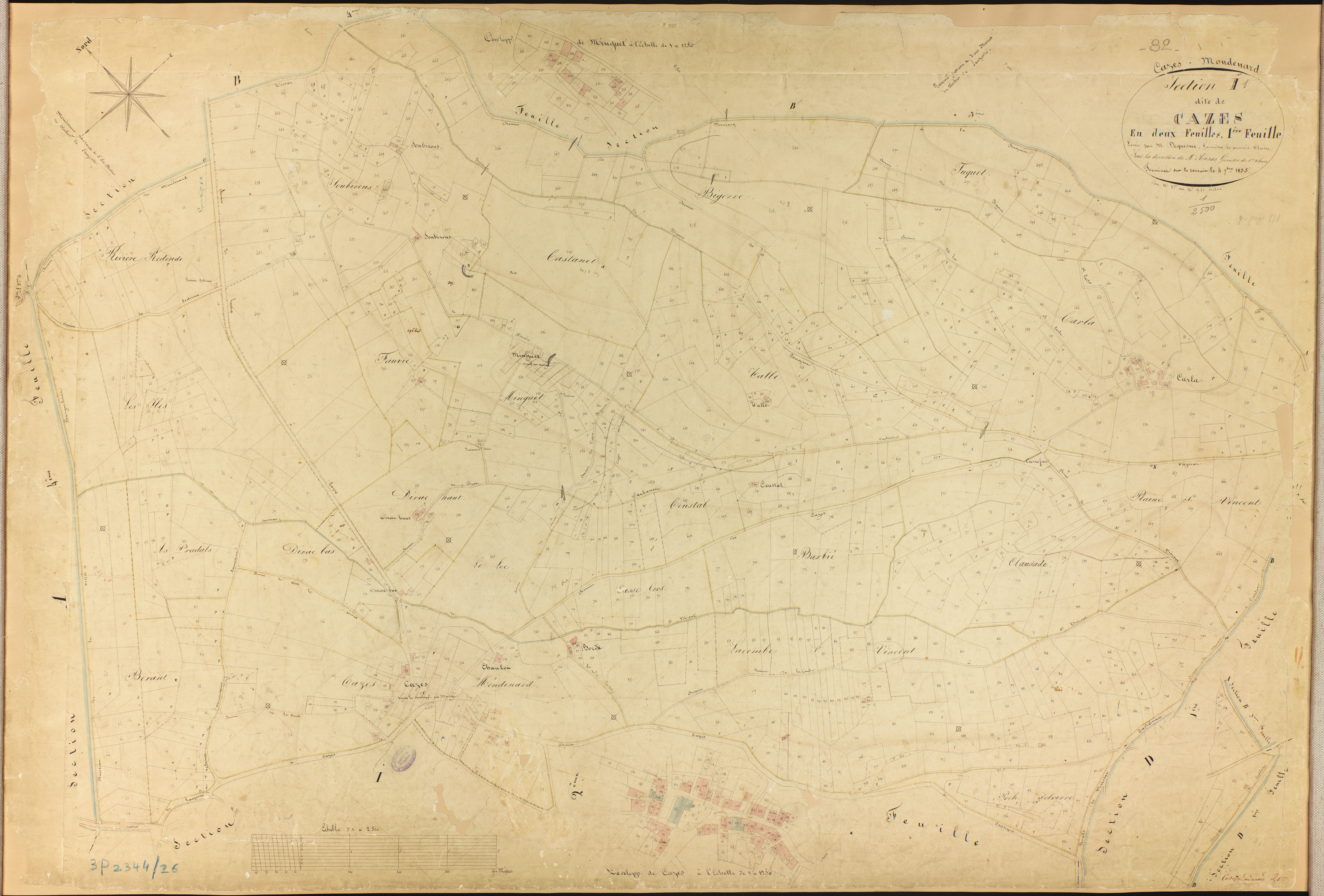 Cazes-Mondenard - Section I - Cazes, 1ère feuille