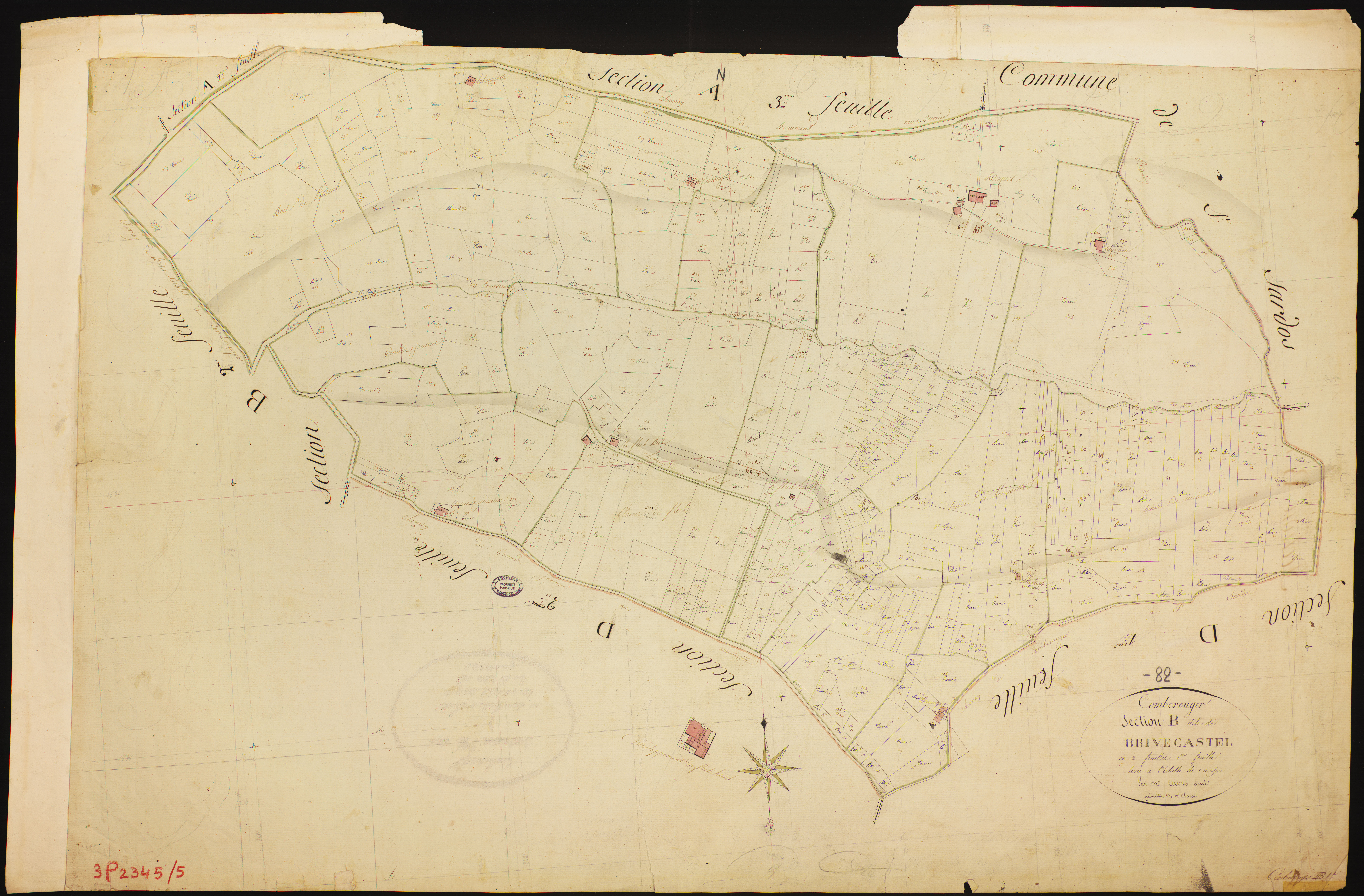 Comberouger - Section B - Brivecastel, 1ère feuille