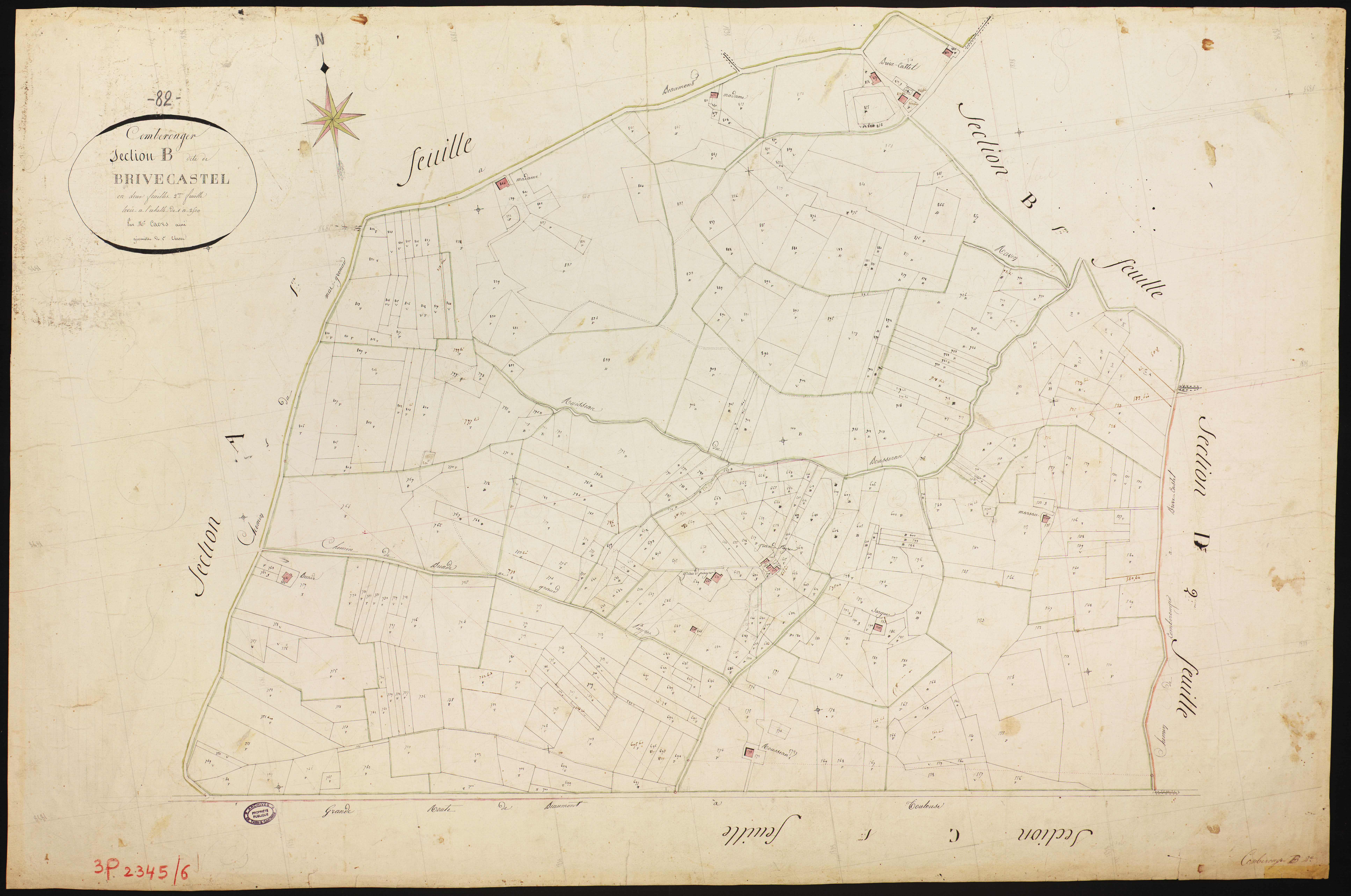 Comberouger - Section B - Brivecastel, 2e feuille