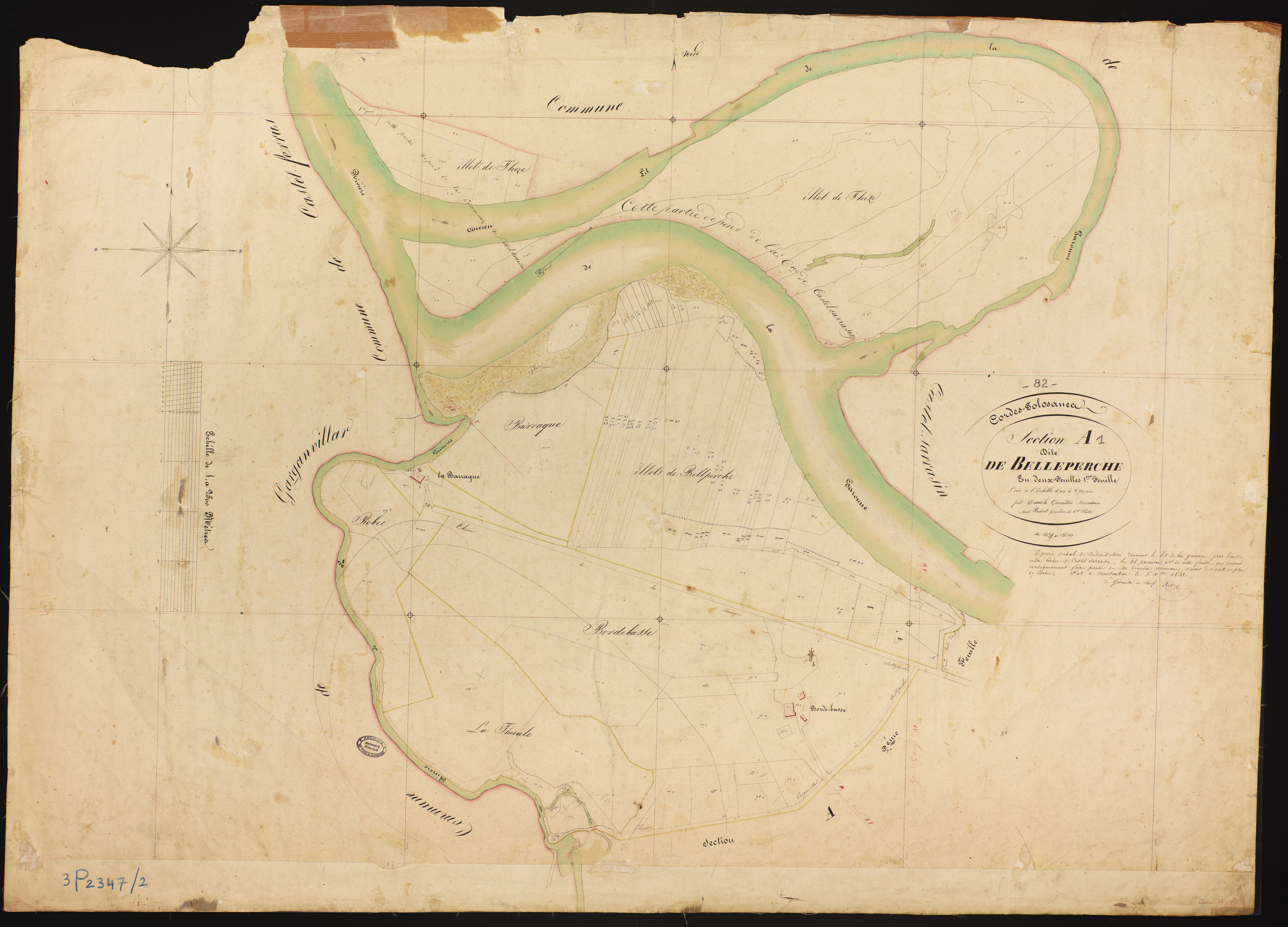 Cordes-Tolosannes - Section A - Belleperche, 1ère feuille