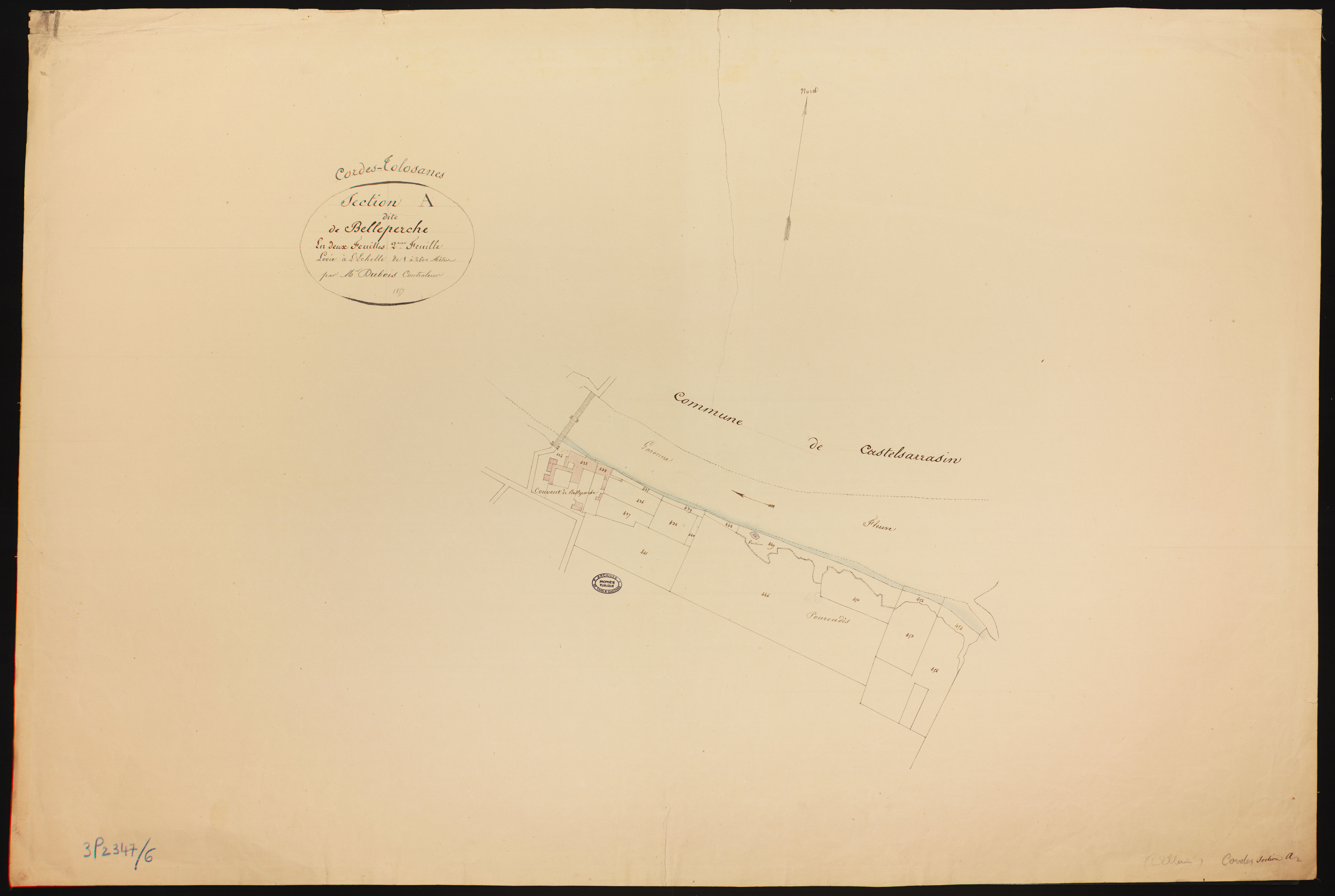 Cordes-Tolosannes - Section A - Belleperche, 2e feuille : alluvions et corrosions