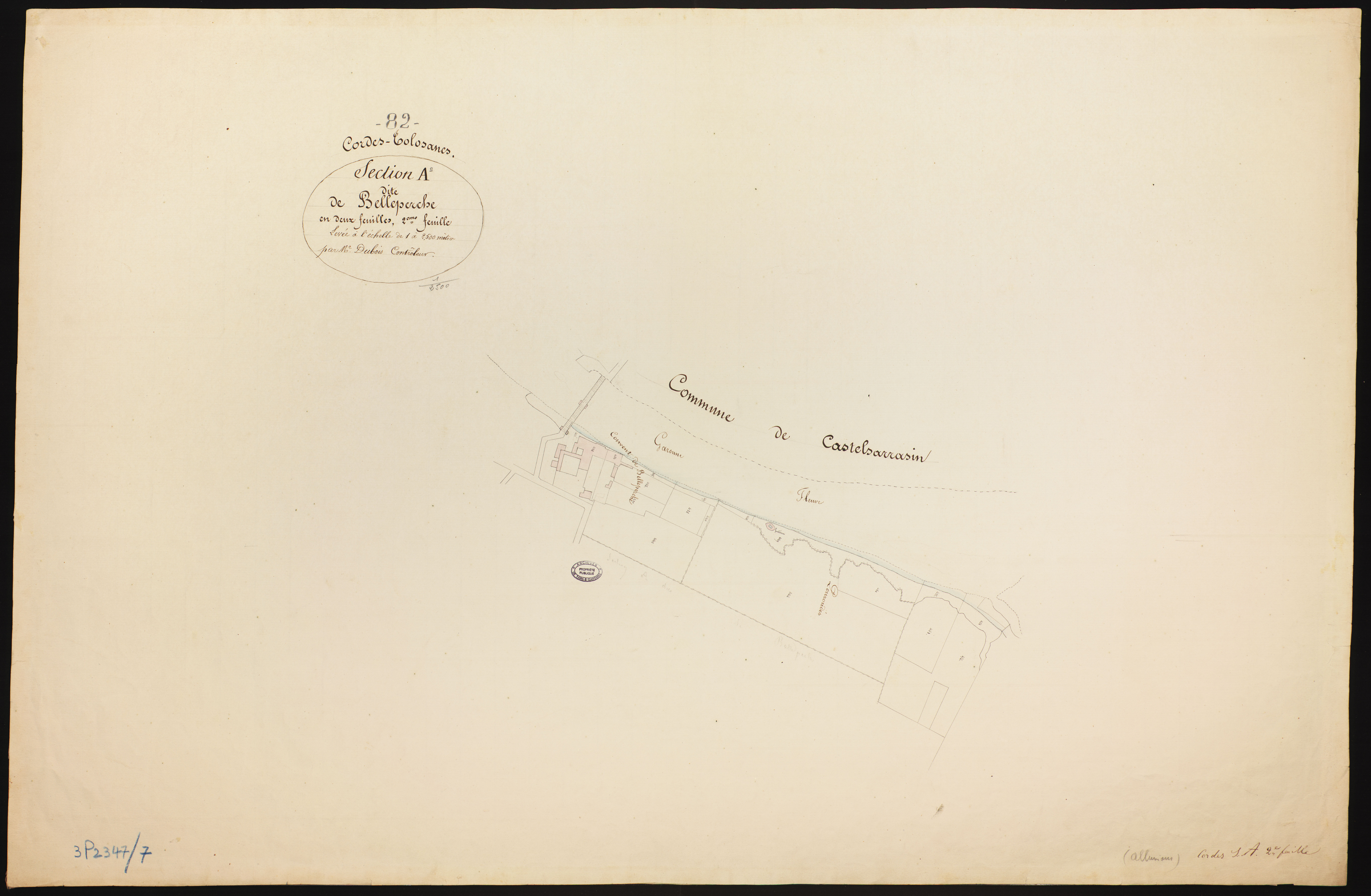 Cordes-Tolosannes - Section A - Belleperche, 2e feuille : alluvions et corrosions