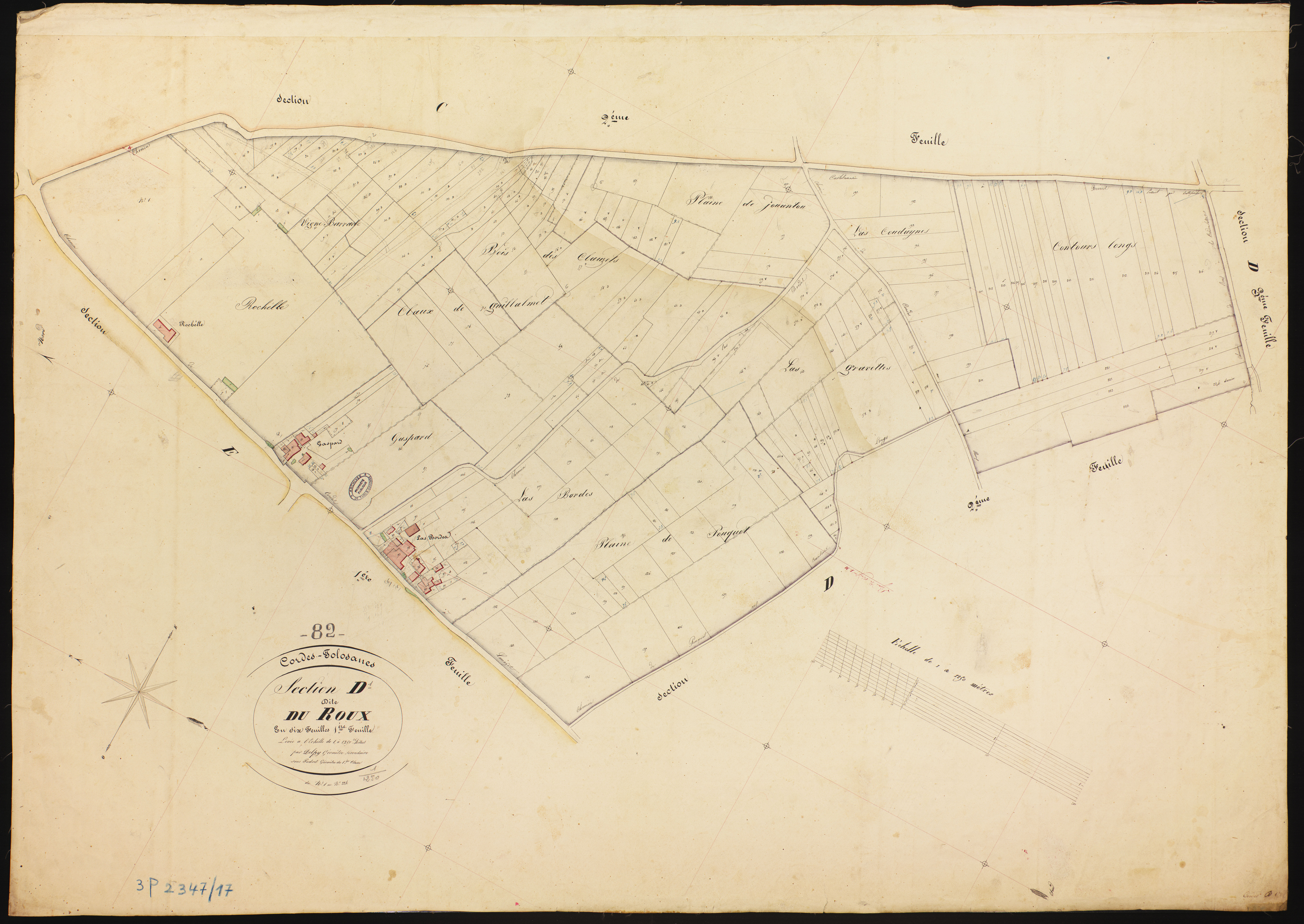 Cordes-Tolosannes - Section D - Le Roux, 1ère feuille