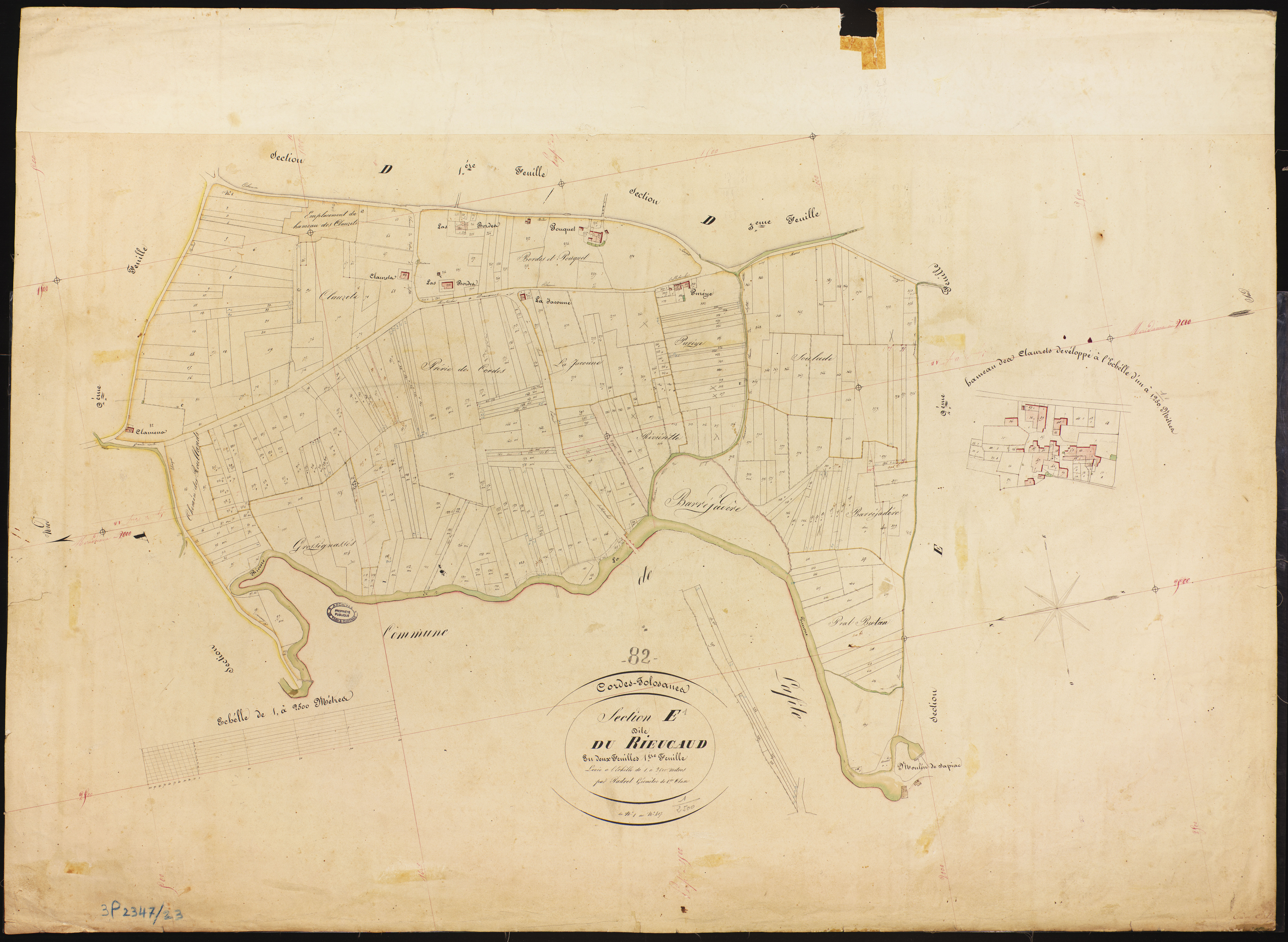 Cordes-Tolosannes - Section E - Le Rieucaud, 1ère feuille