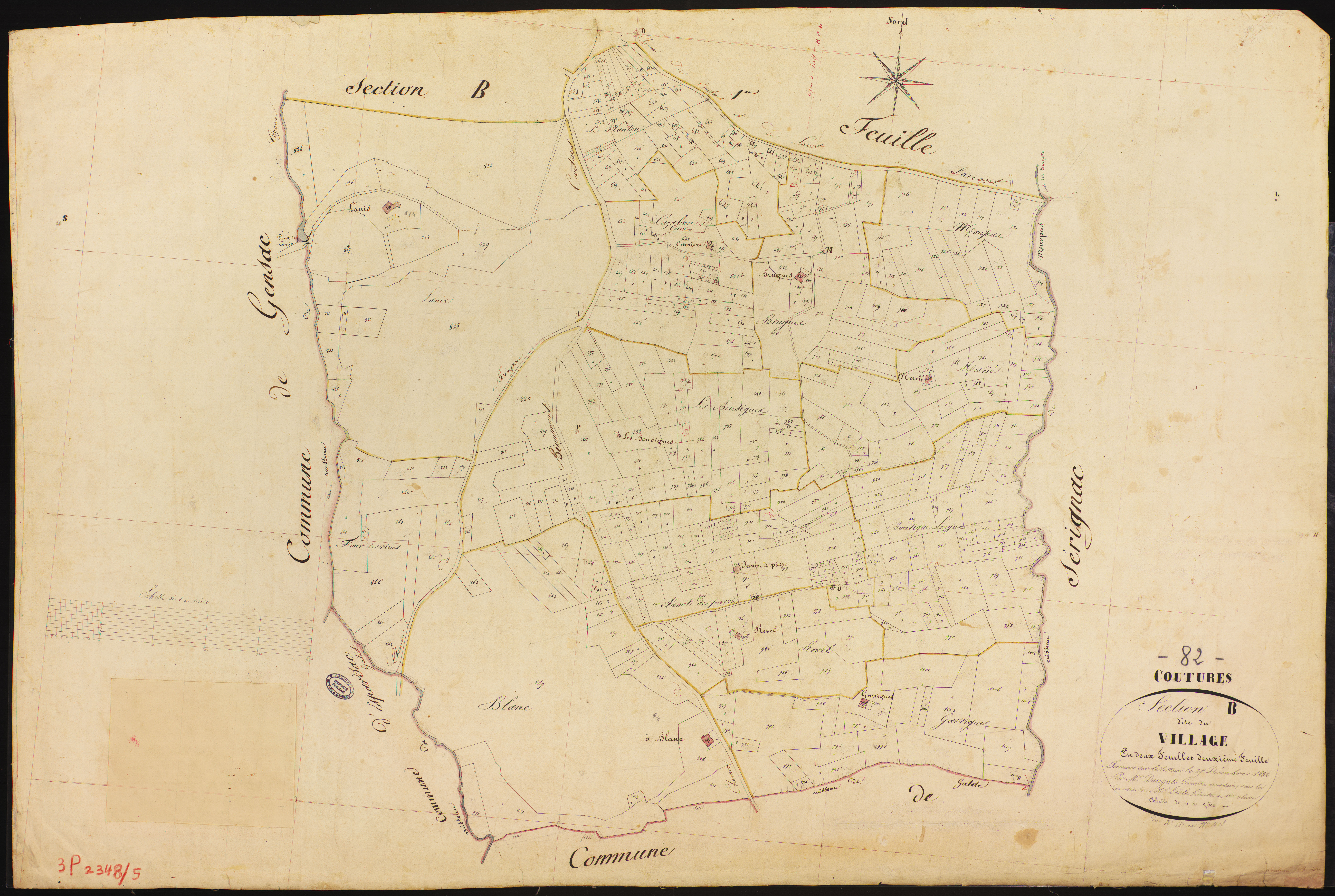 Coutures - Section B - Le Village, 2e feuille