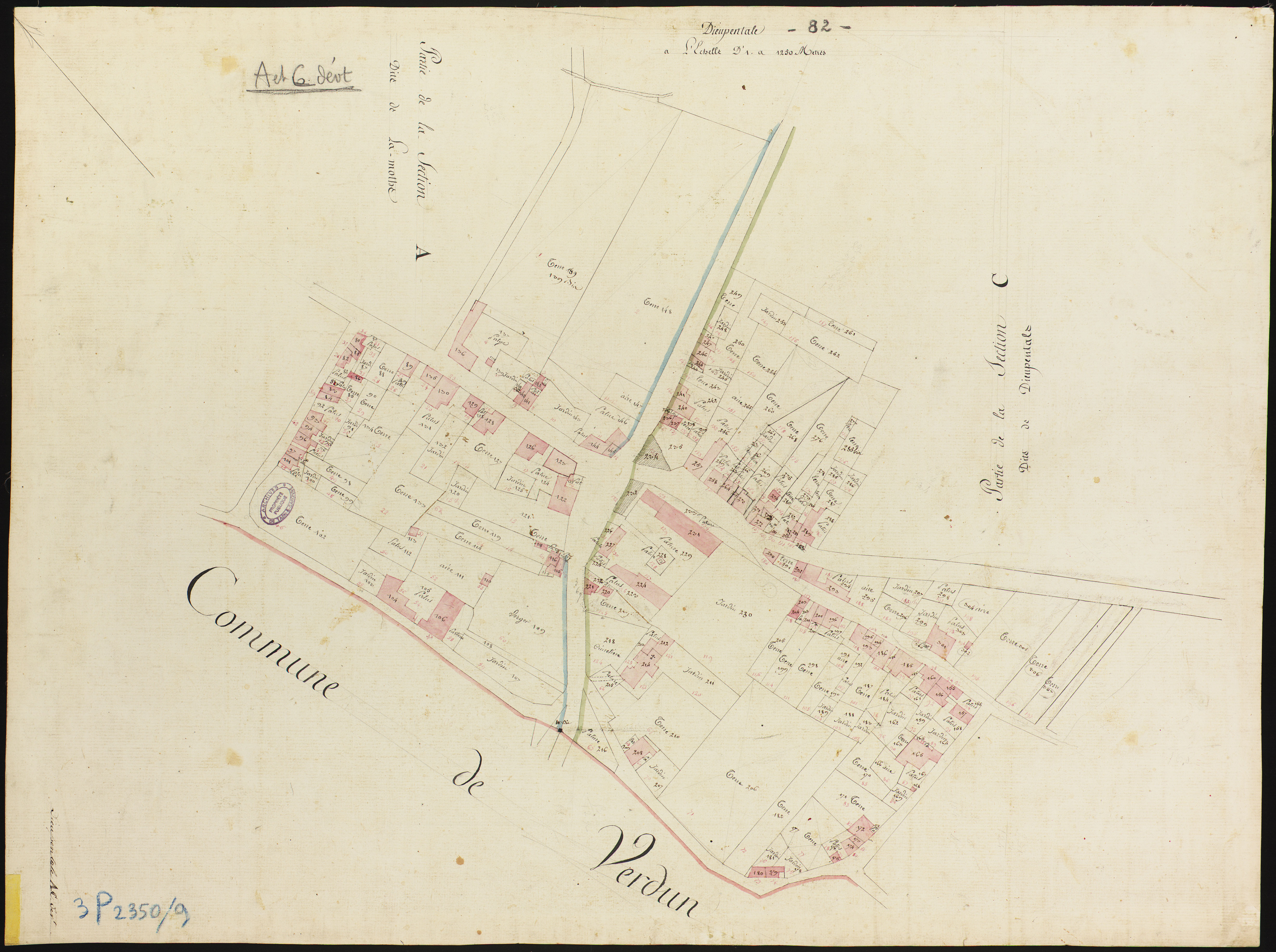 Dieupentale - Sections A, C : développement du village