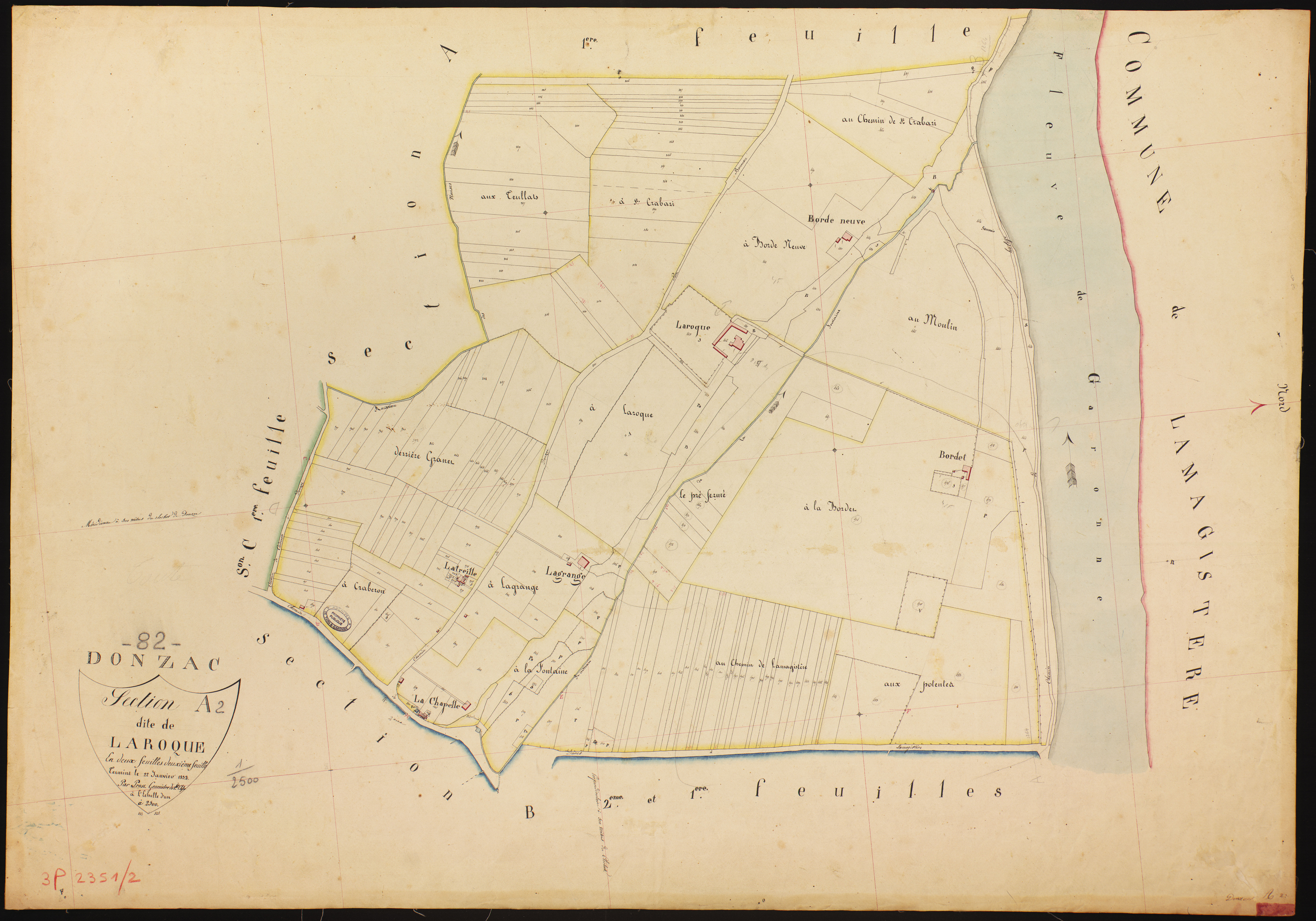 Donzac - Section A - Laroque, 2e feuille