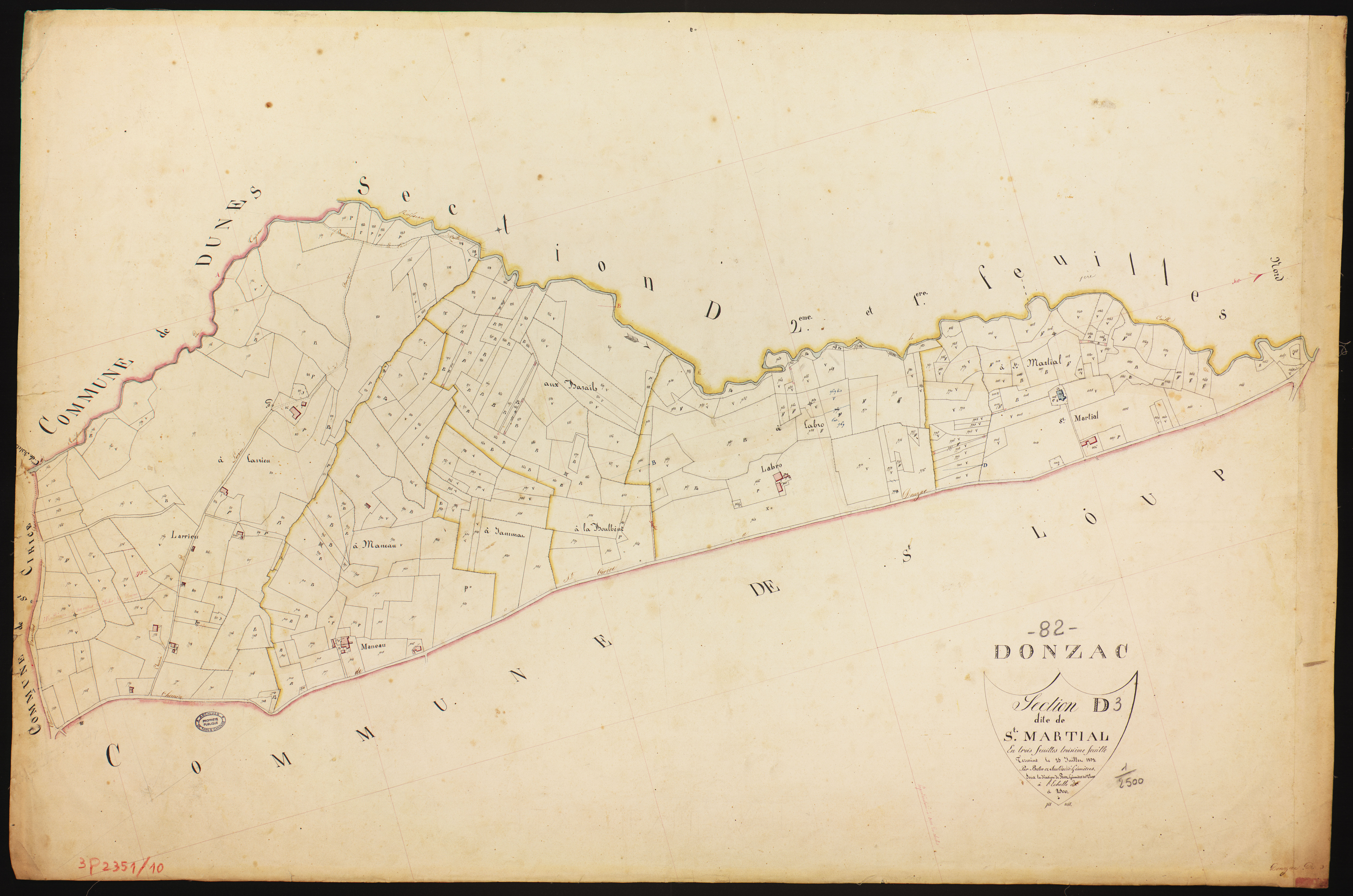 Donzac - Section D - Saint-Martial, 3e feuille
