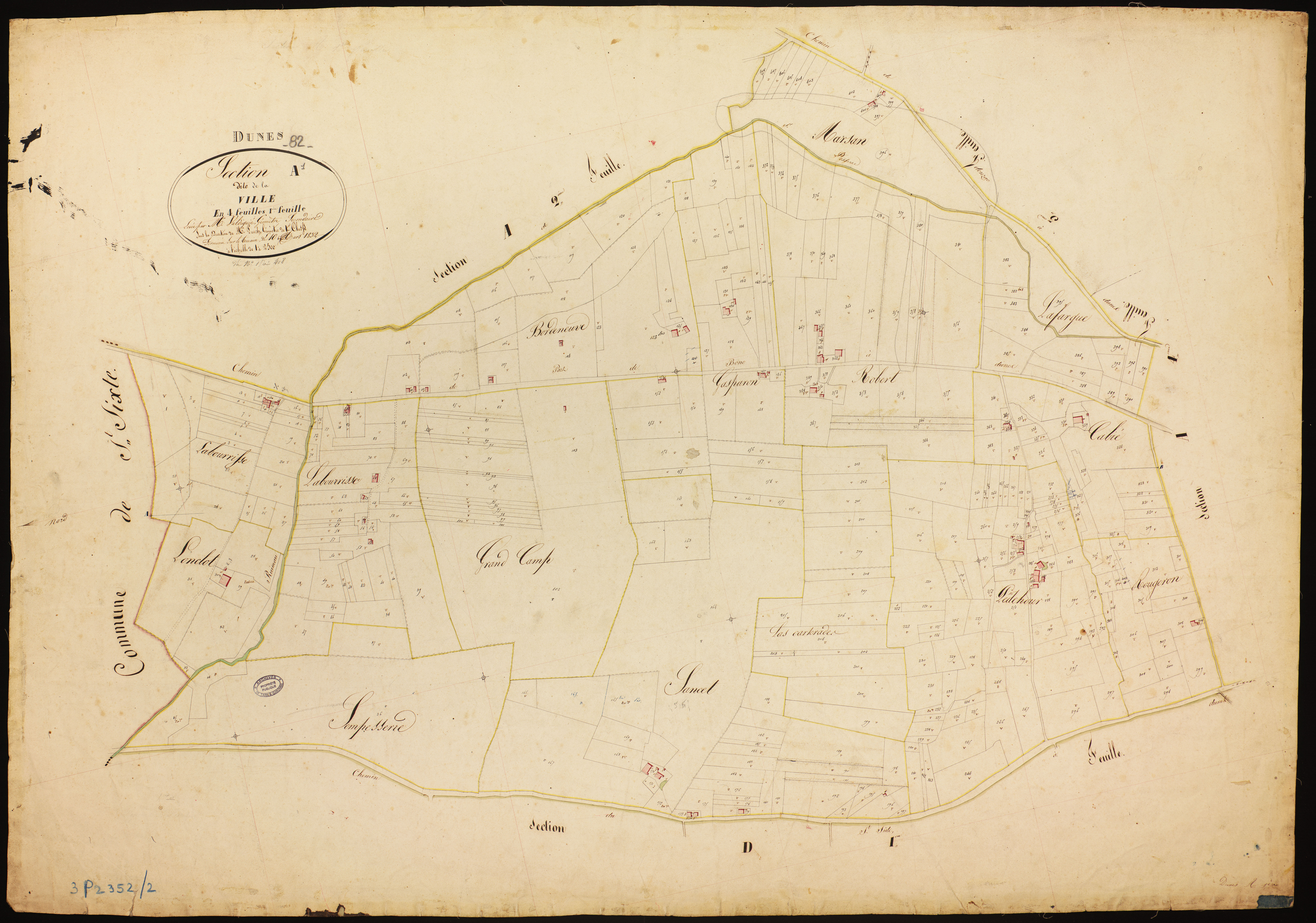 Dunes - Section A - La Ville, 1ère feuille
