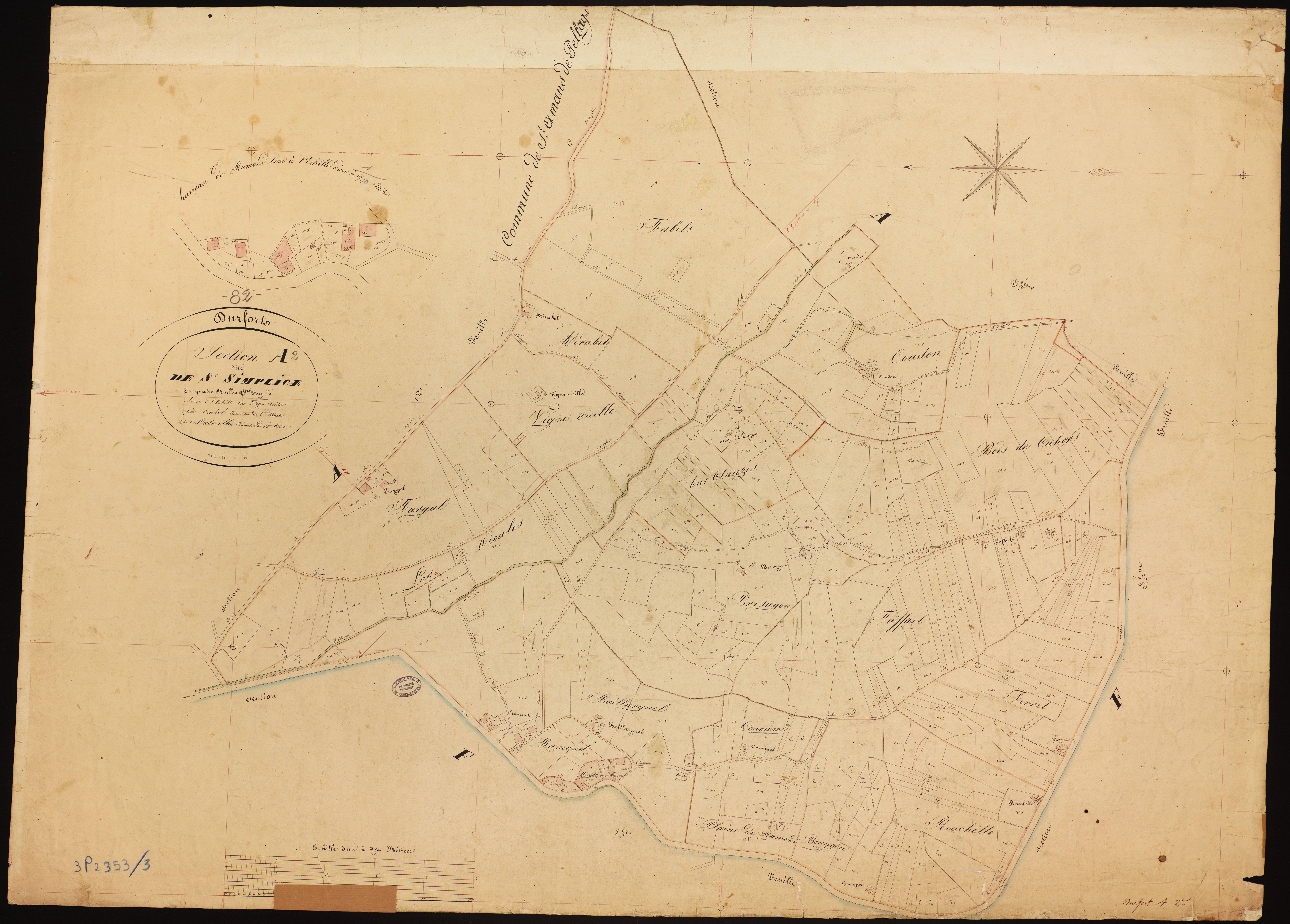 Durfort-Lacapelette - Section A - Saint-Simplice, 2e feuille