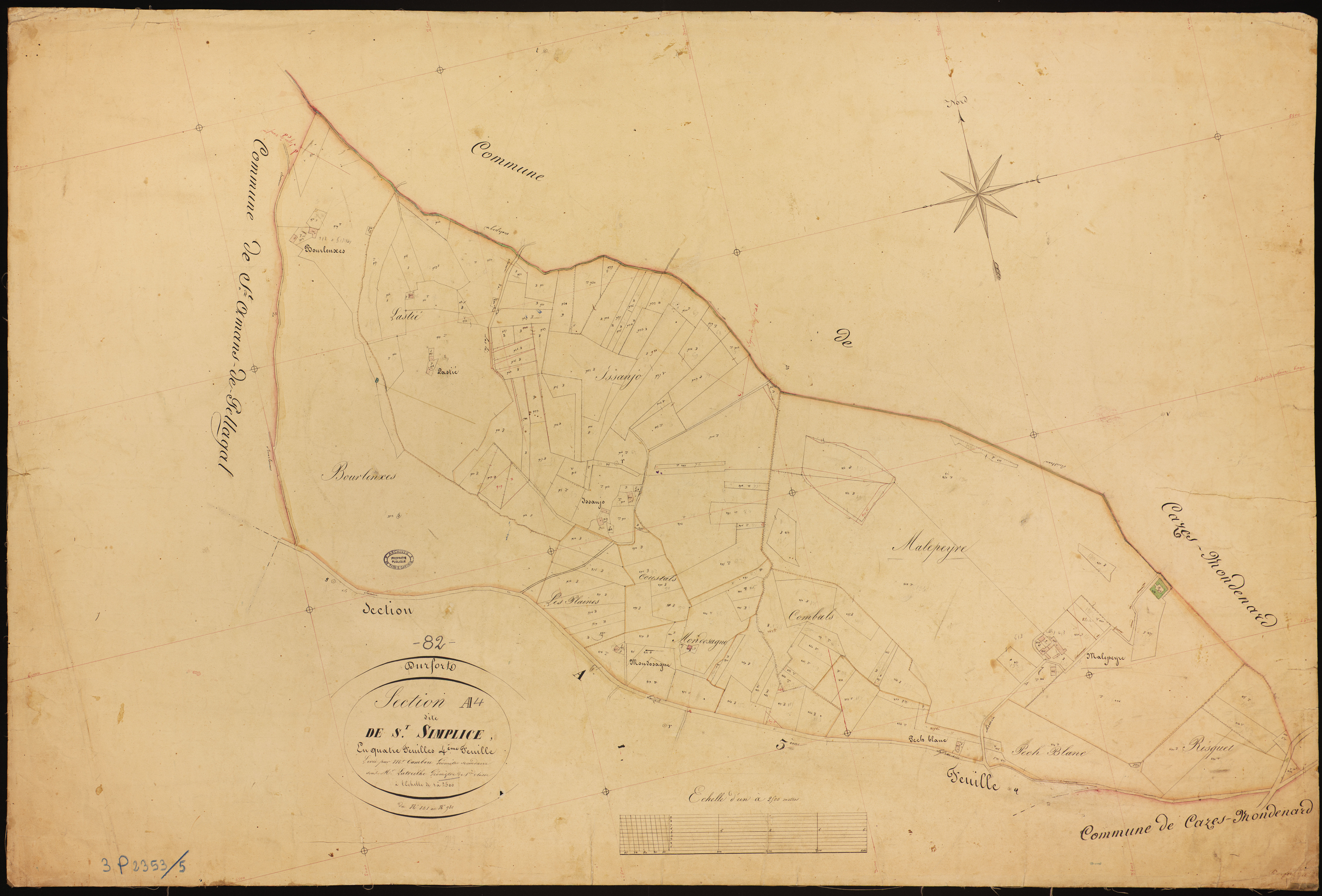 Durfort-Lacapelette - Section A - Saint-Simplice, 4e feuille