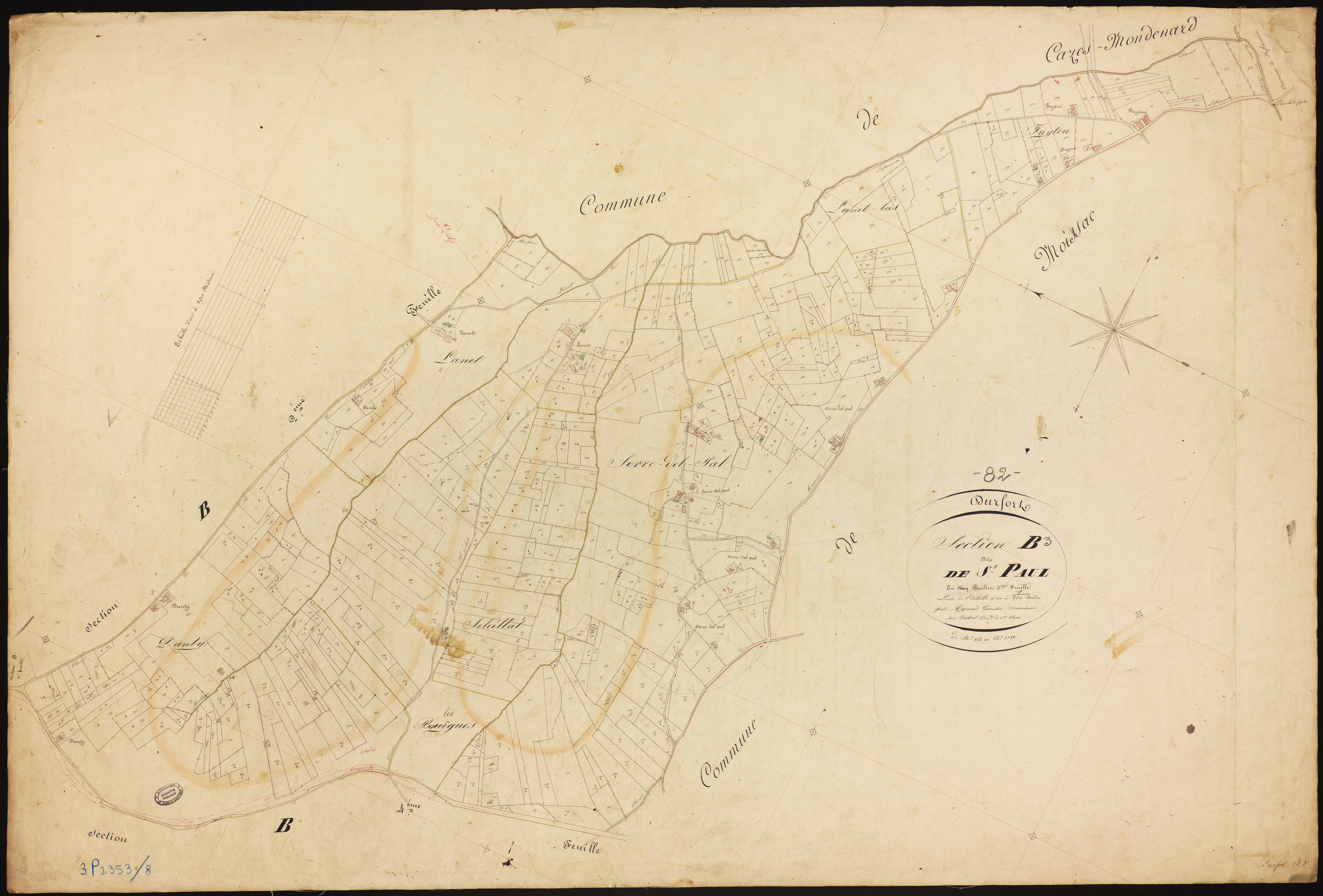 Durfort-Lacapelette - Section B - Saint-Paul, 3e feuille