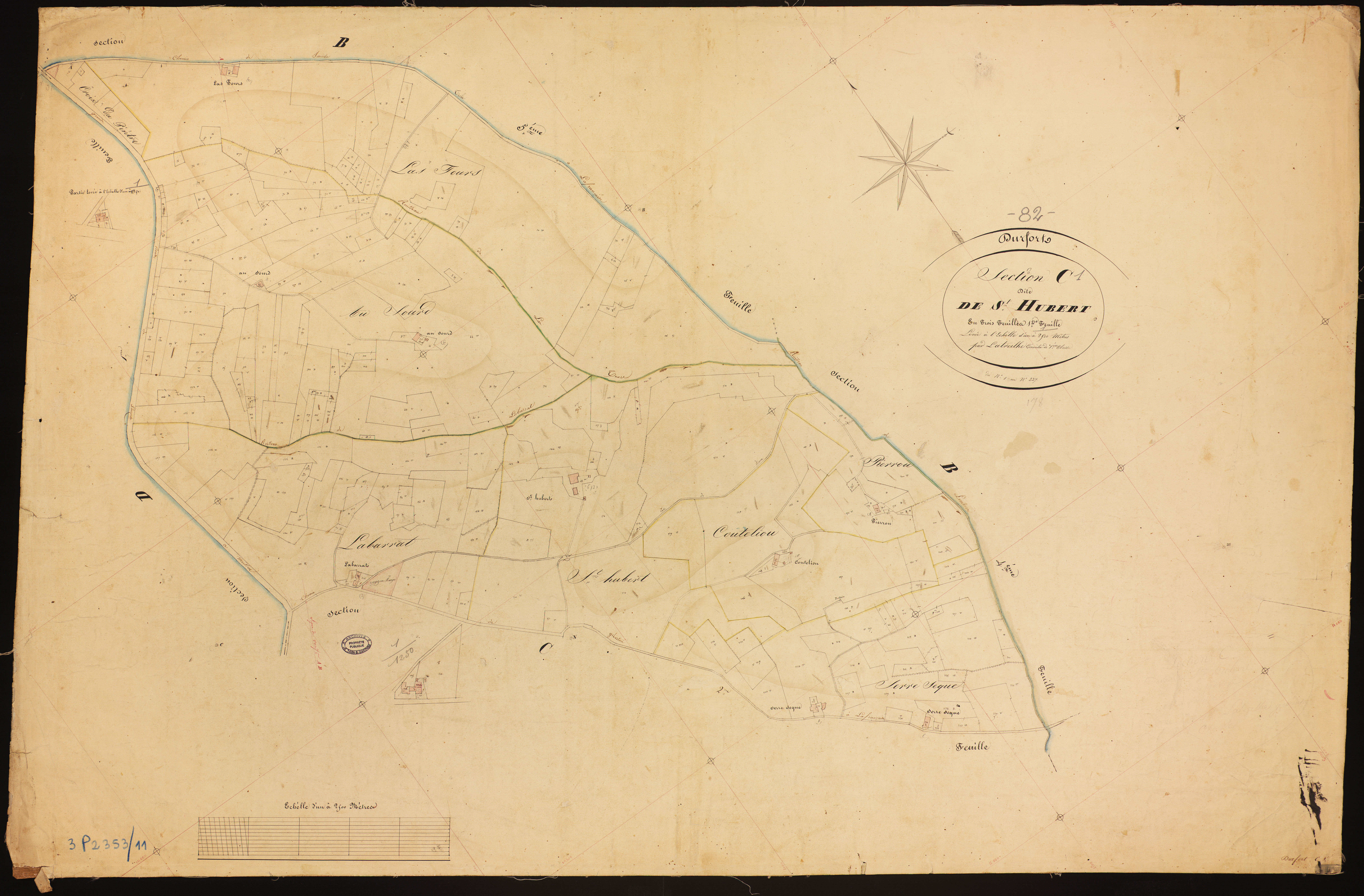 Durfort-Lacapelette - Section C - Saint-Hubert, 1ère feuille