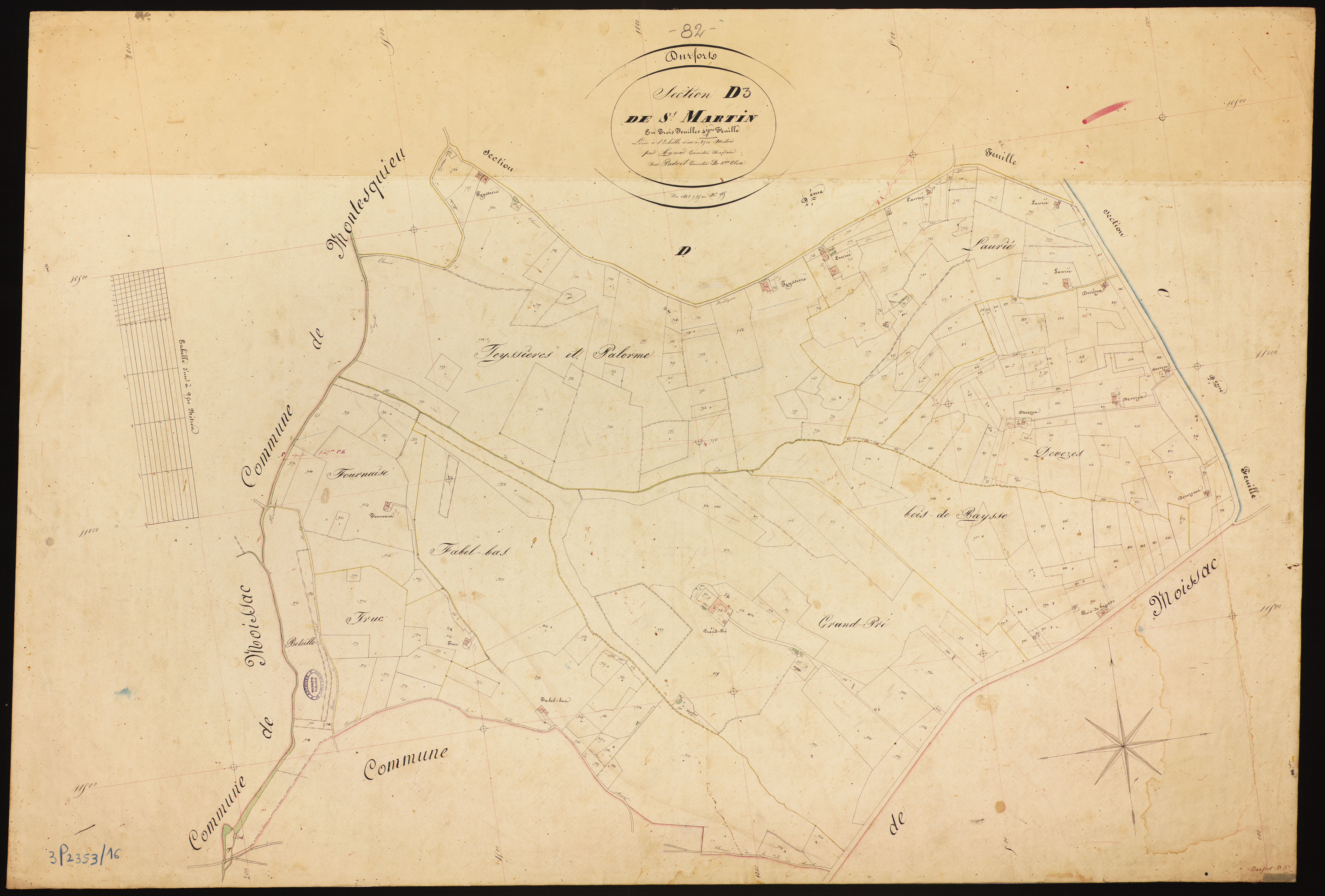 Durfort-Lacapelette - Section D - Saint-Martin, 3e feuille
