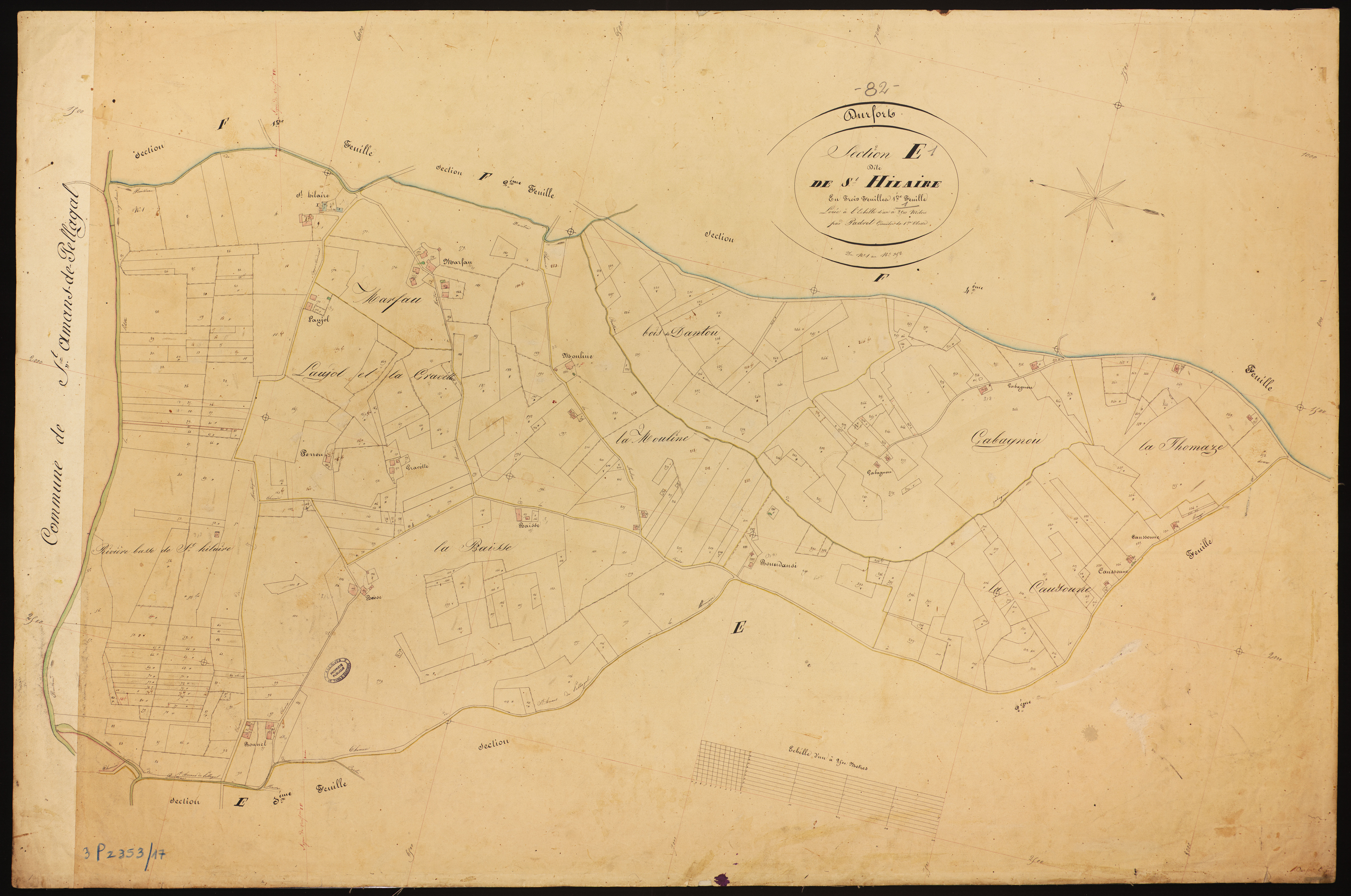 Durfort-Lacapelette - Section E - Saint-Hilaire, 1ère feuille