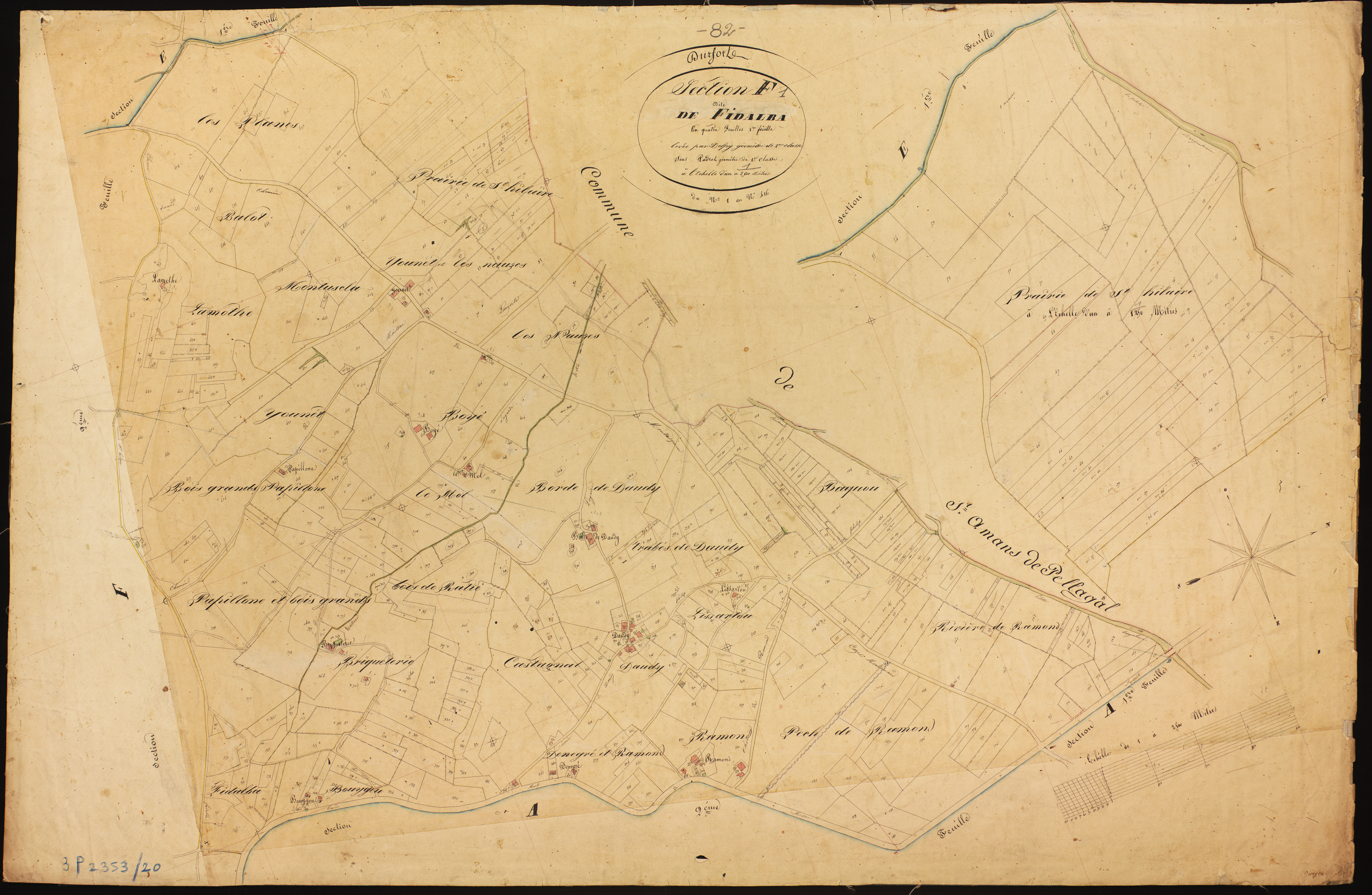 Durfort-Lacapelette - Section F - Fidalba, 1ère feuille