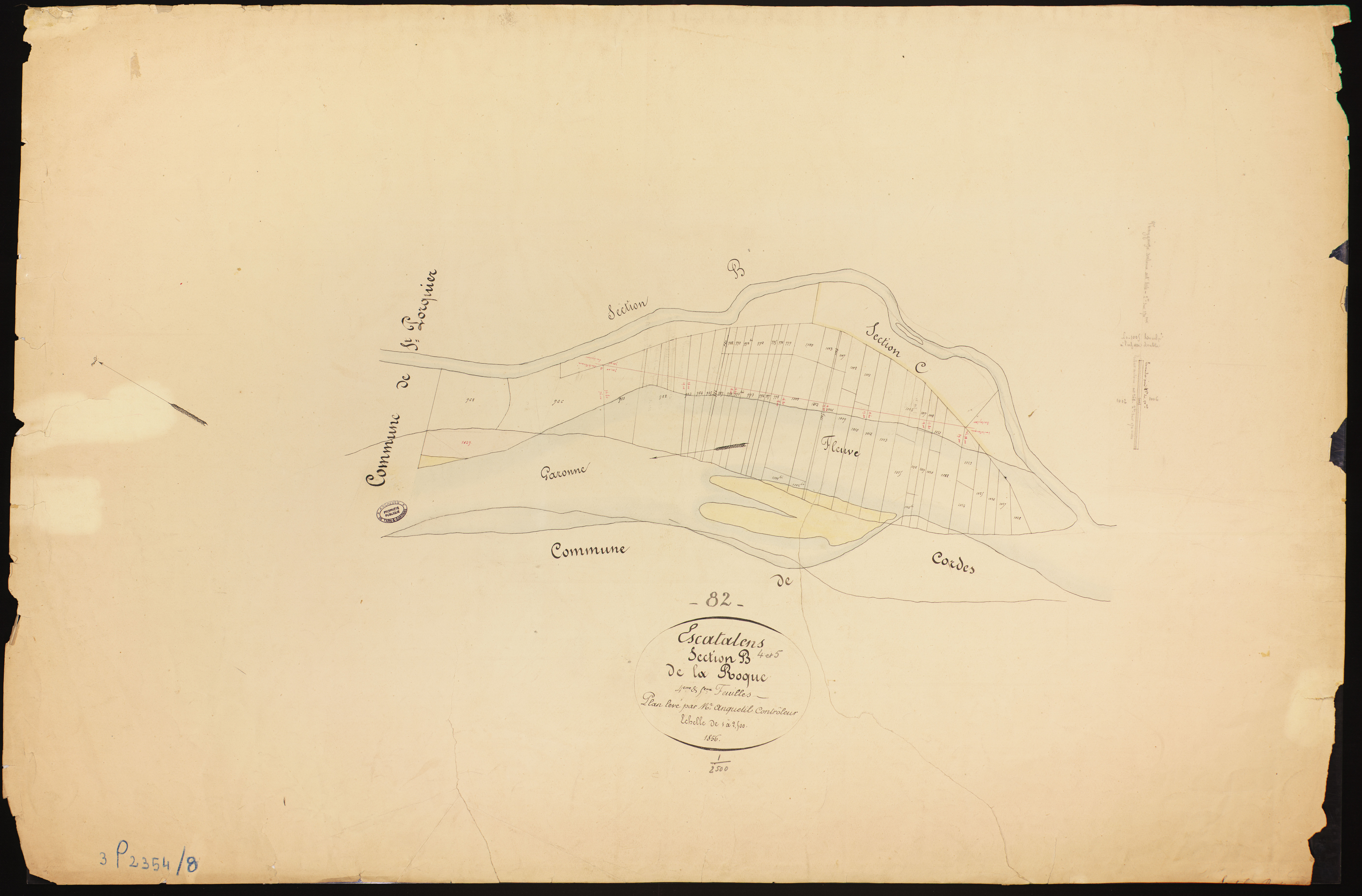 Escatalens - Section B - La Roque, 4e et 5e feuille : alluvions et corrosions