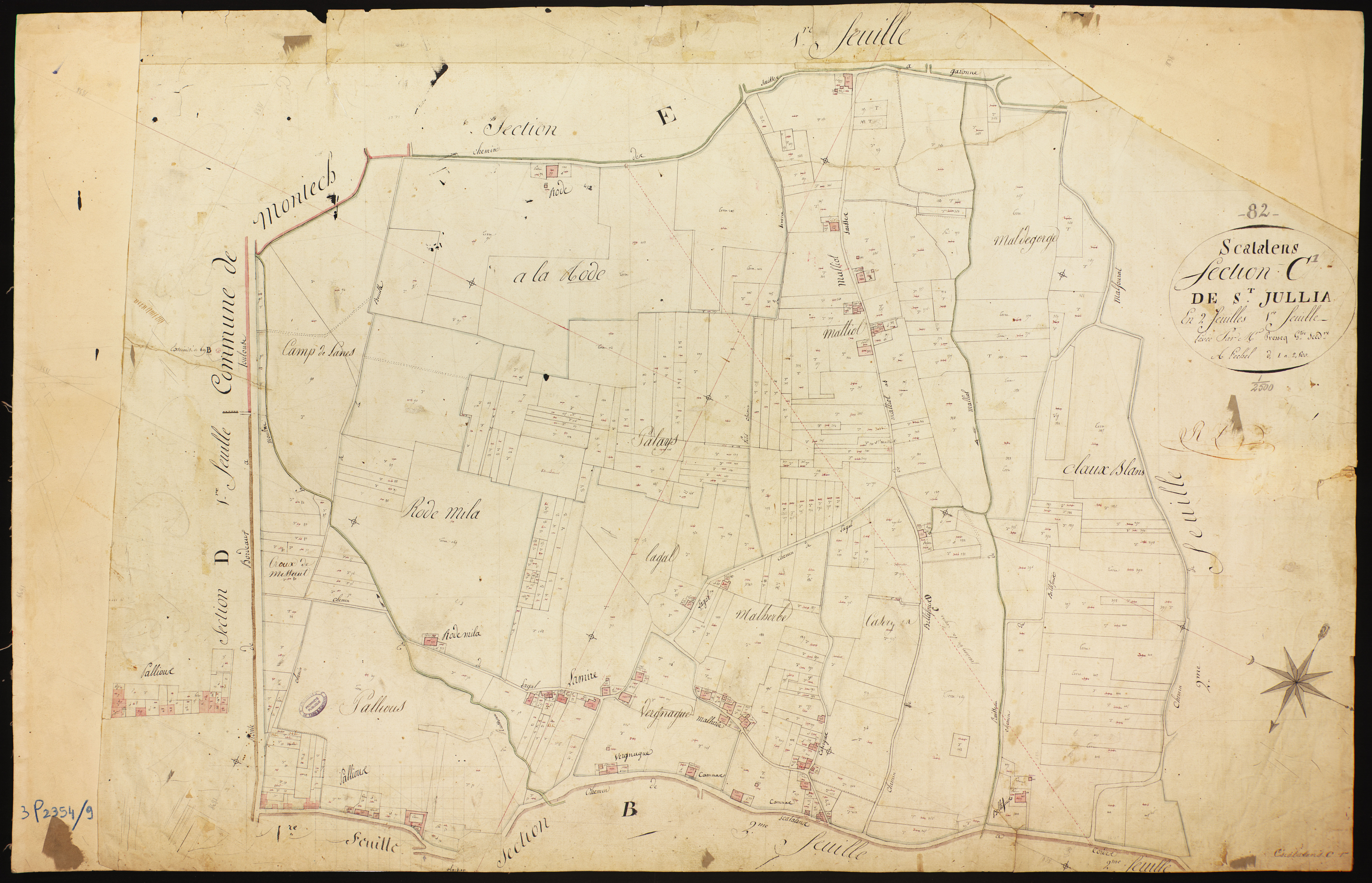 Escatalens - Section C - Saint-Jullia, 1ère feuille