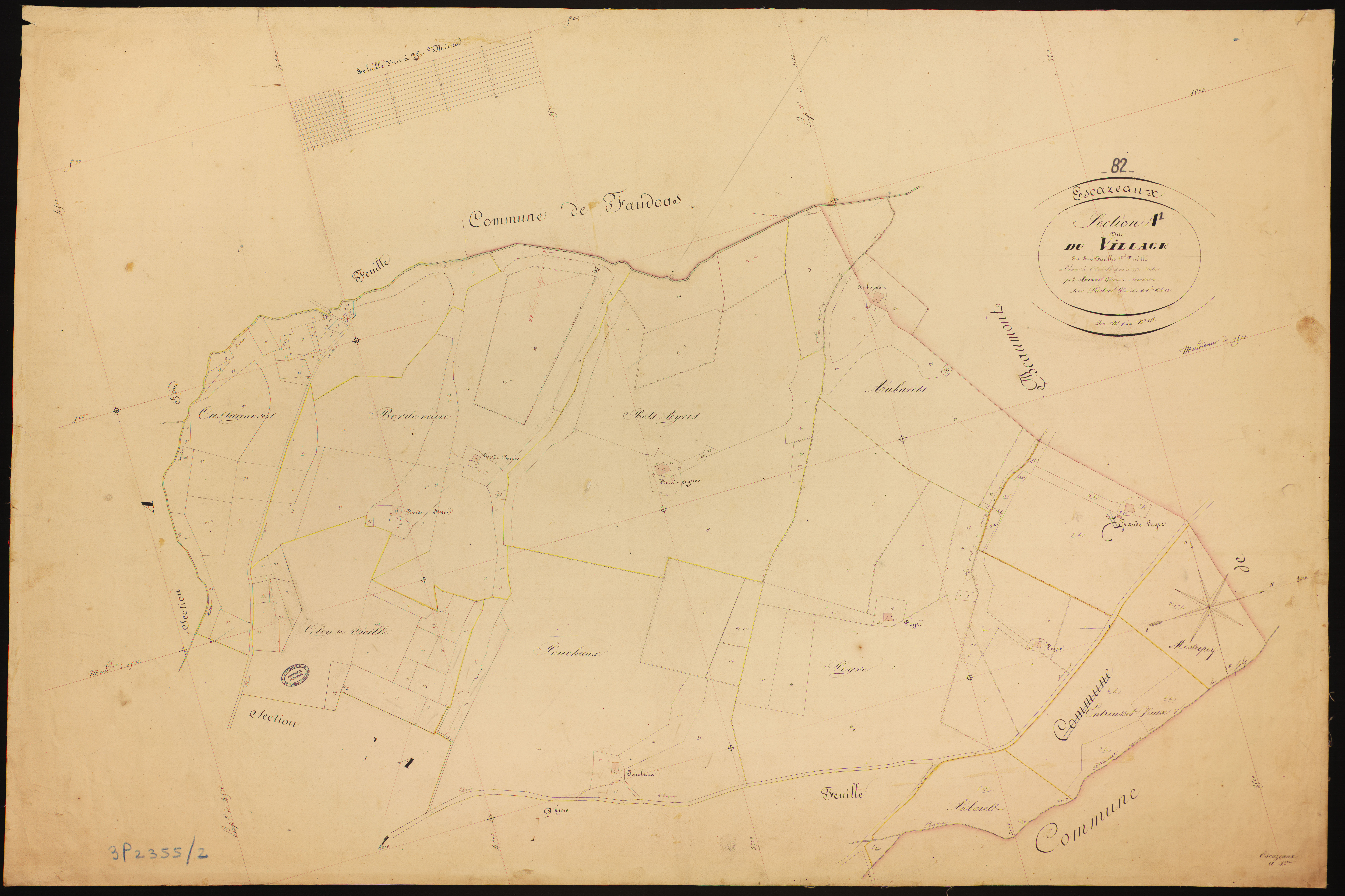Escazeaux - Section A - Le Village, 1ère feuille