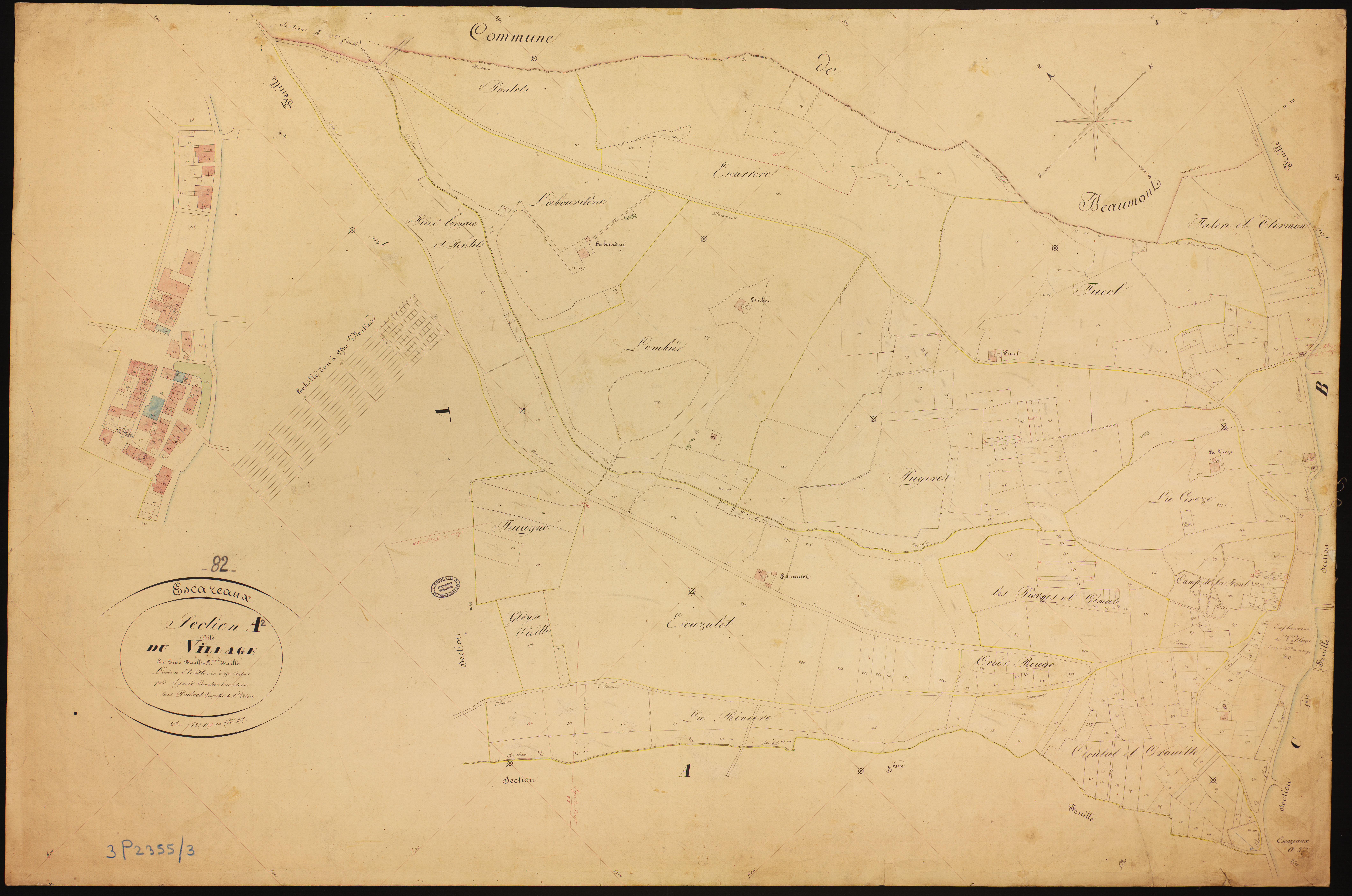 Escazeaux - Section A - Le Village, 2e feuille