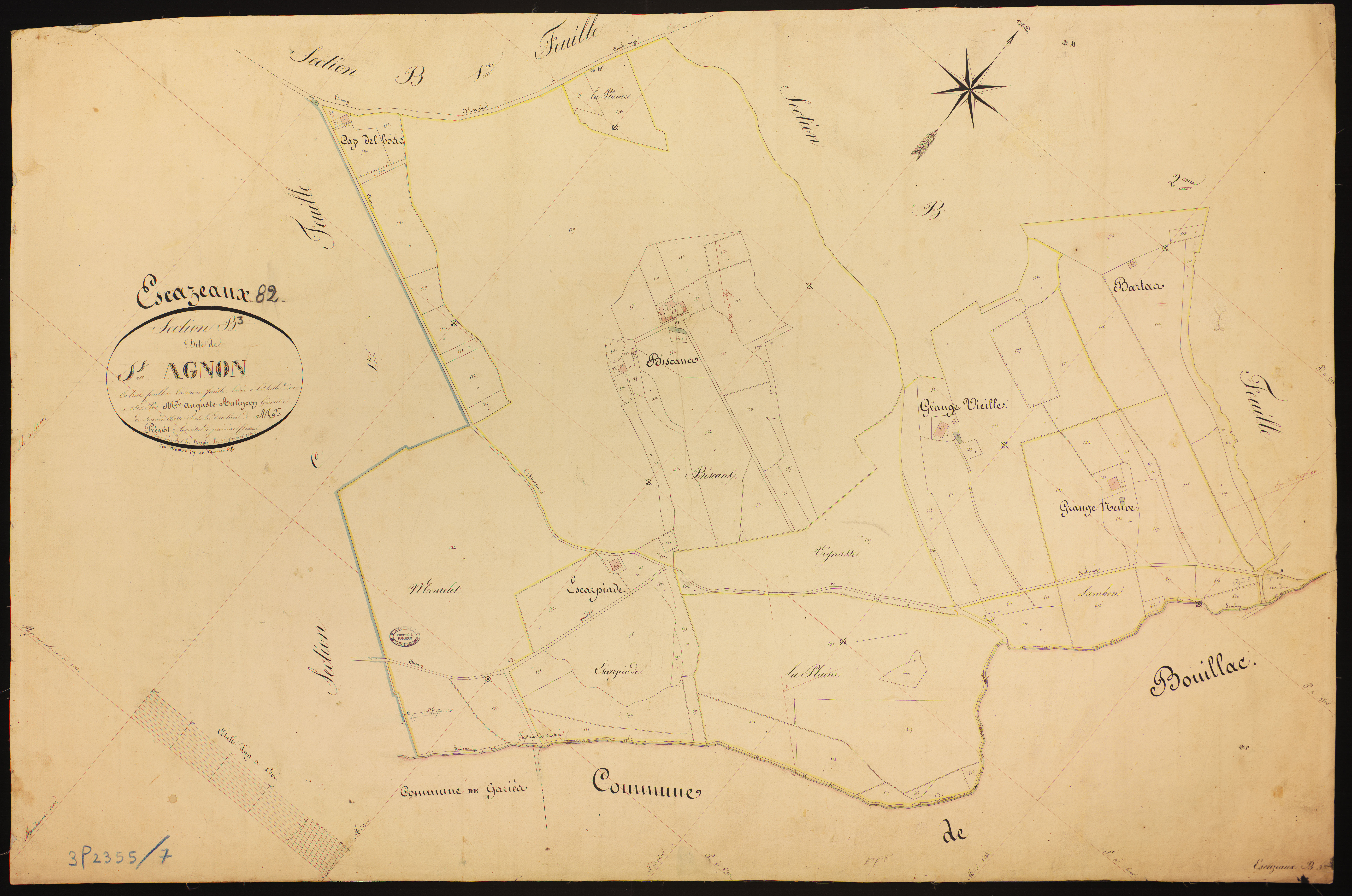 Escazeaux - Section B - Saint-Agnon, 3e feuille