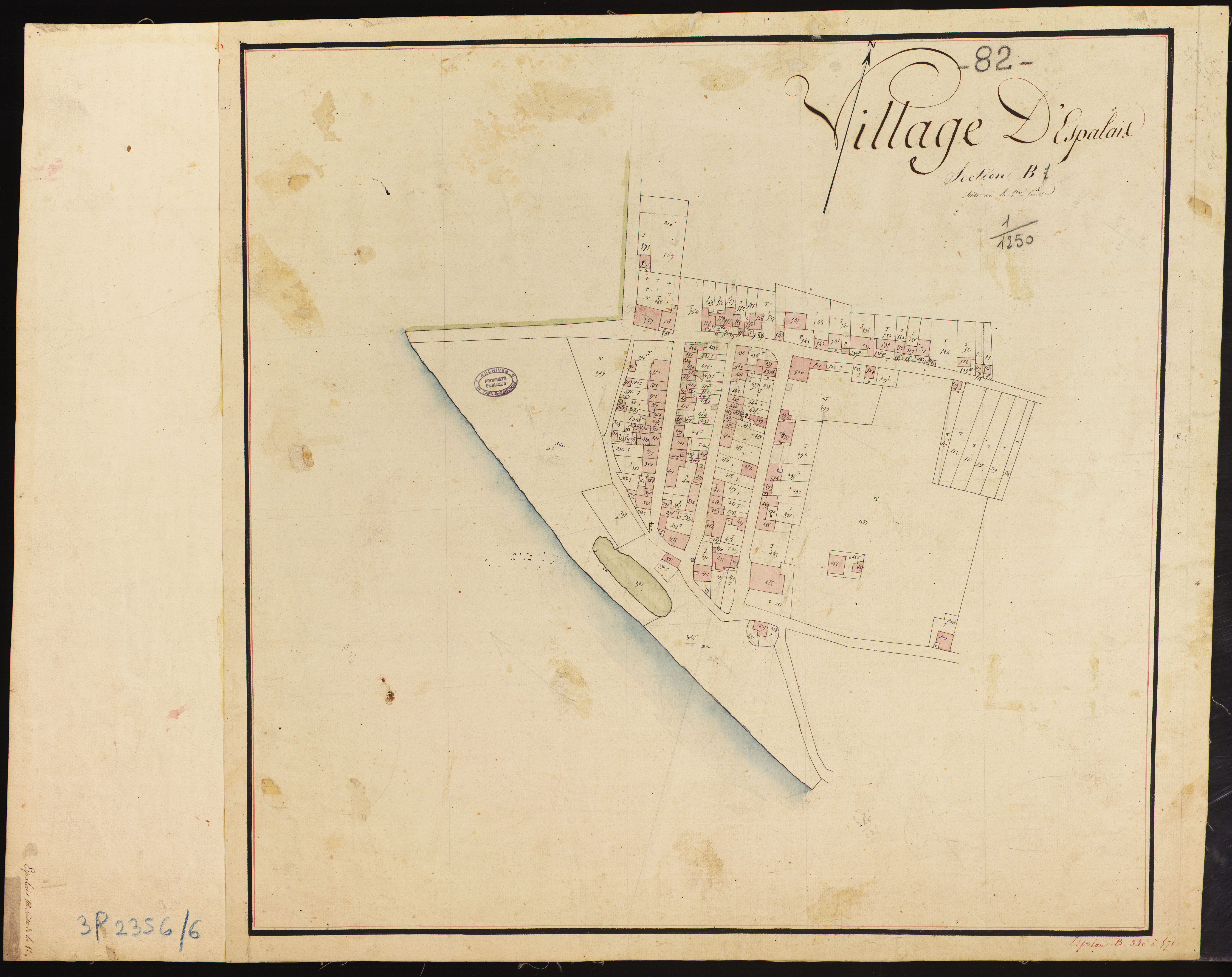 Espalais - Section B - Espalais, 1ère feuille : développement du village
