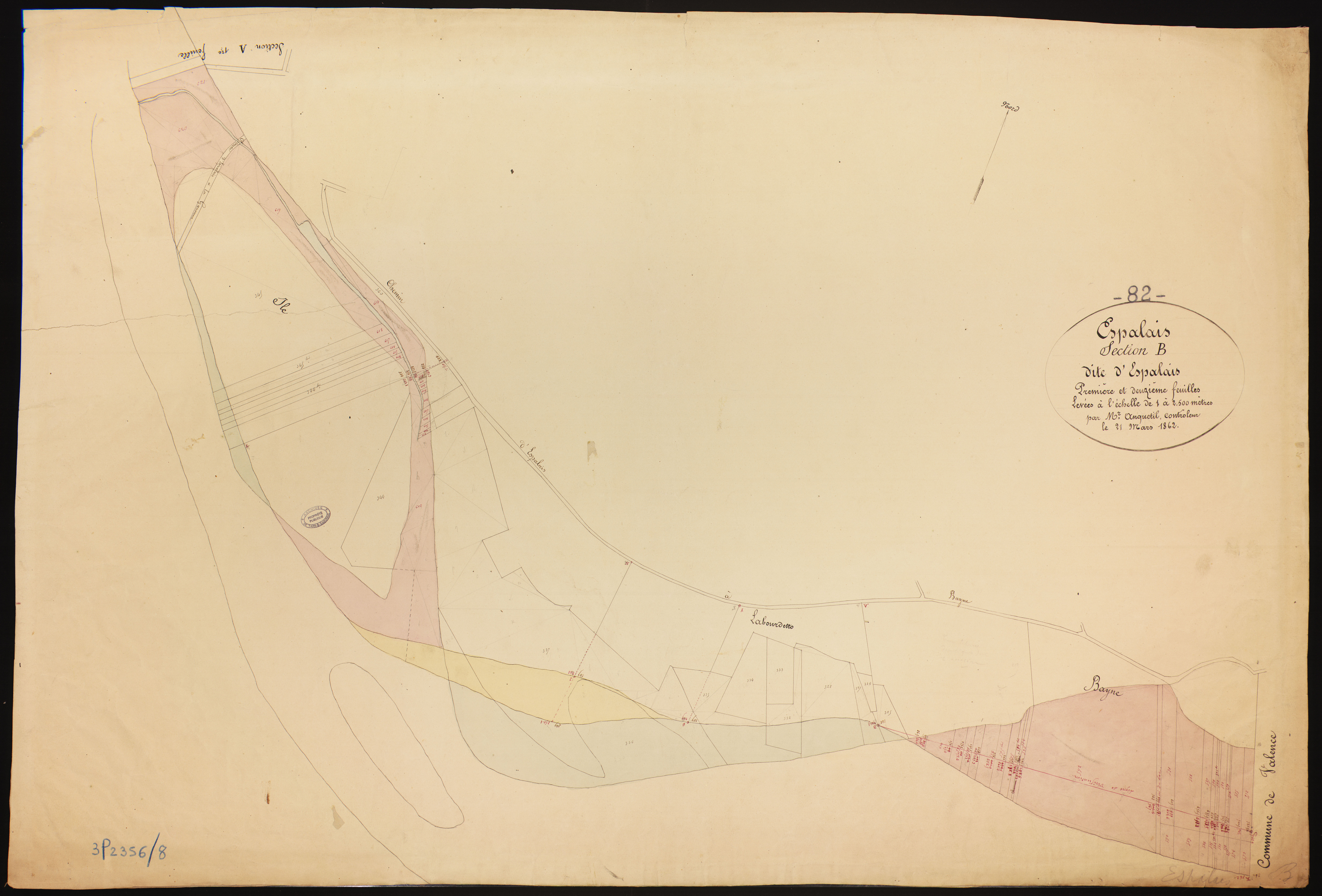 Espalais - Section B - Espalais, 1ère et 2e feuille : alluvions et corrosions