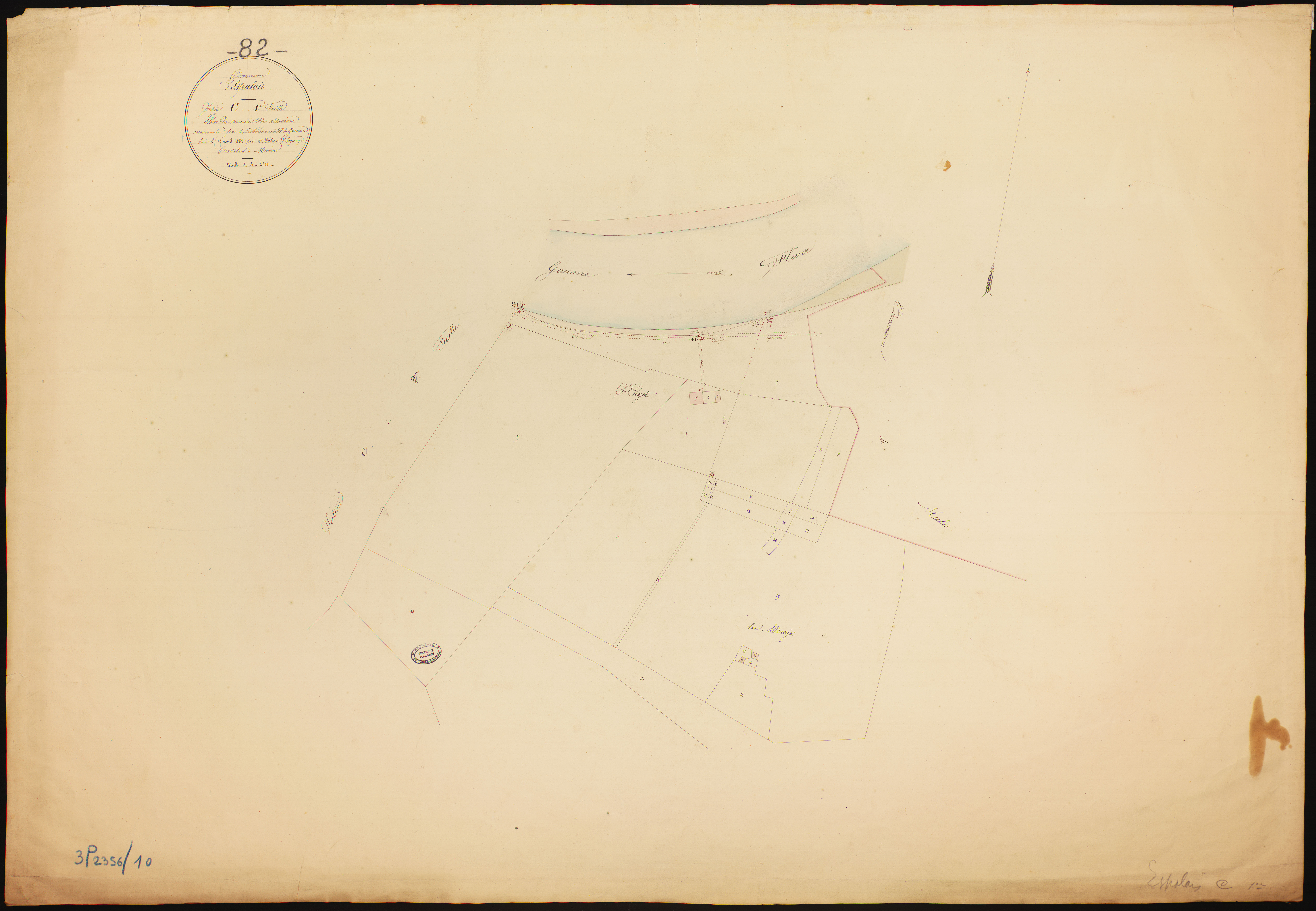 Espalais - Section C - Saint-Projet, 1ère feuille : alluvions et corrosions