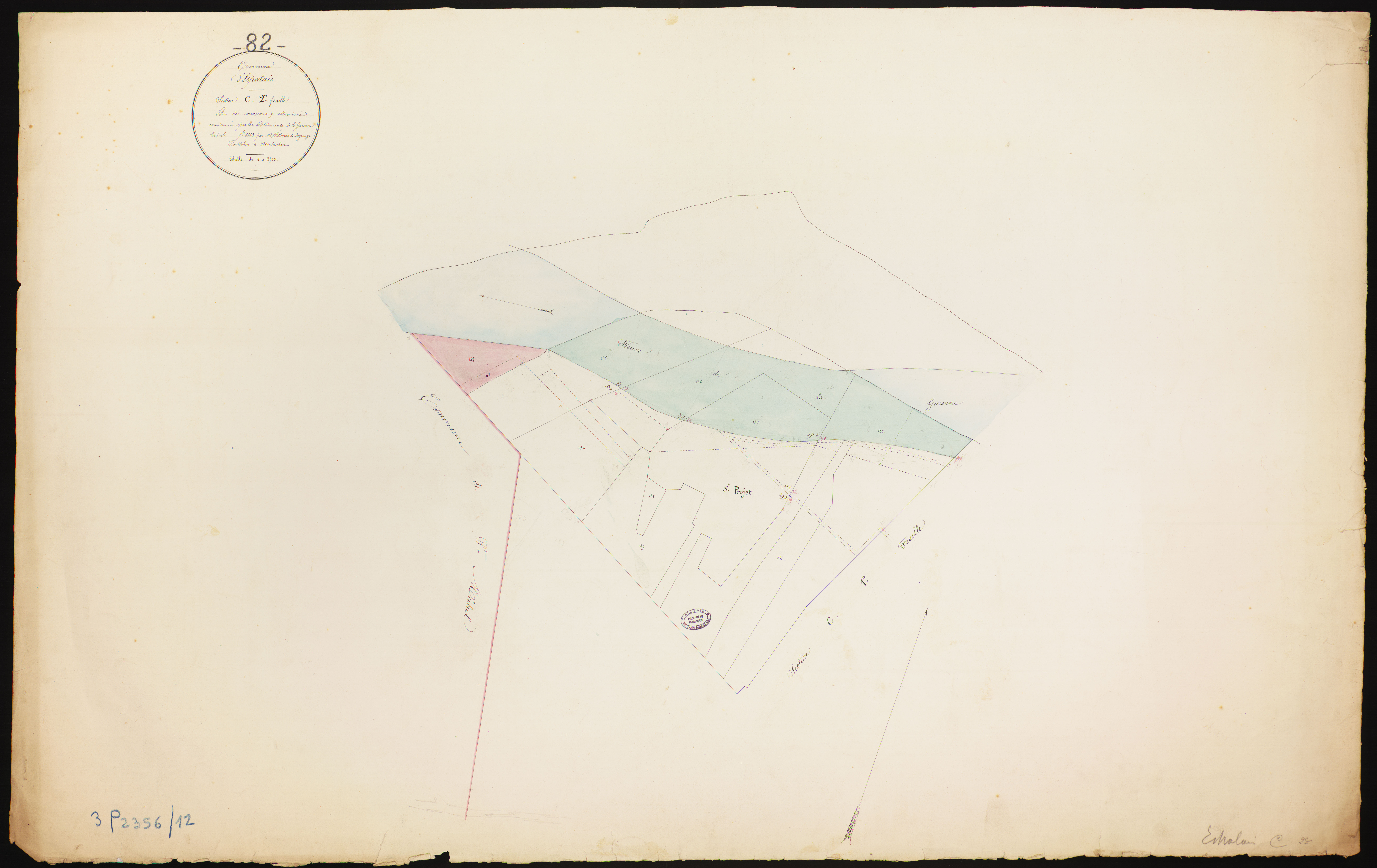 Espalais - Section C - Saint-Projet, 2e feuille : alluvions et corrosions