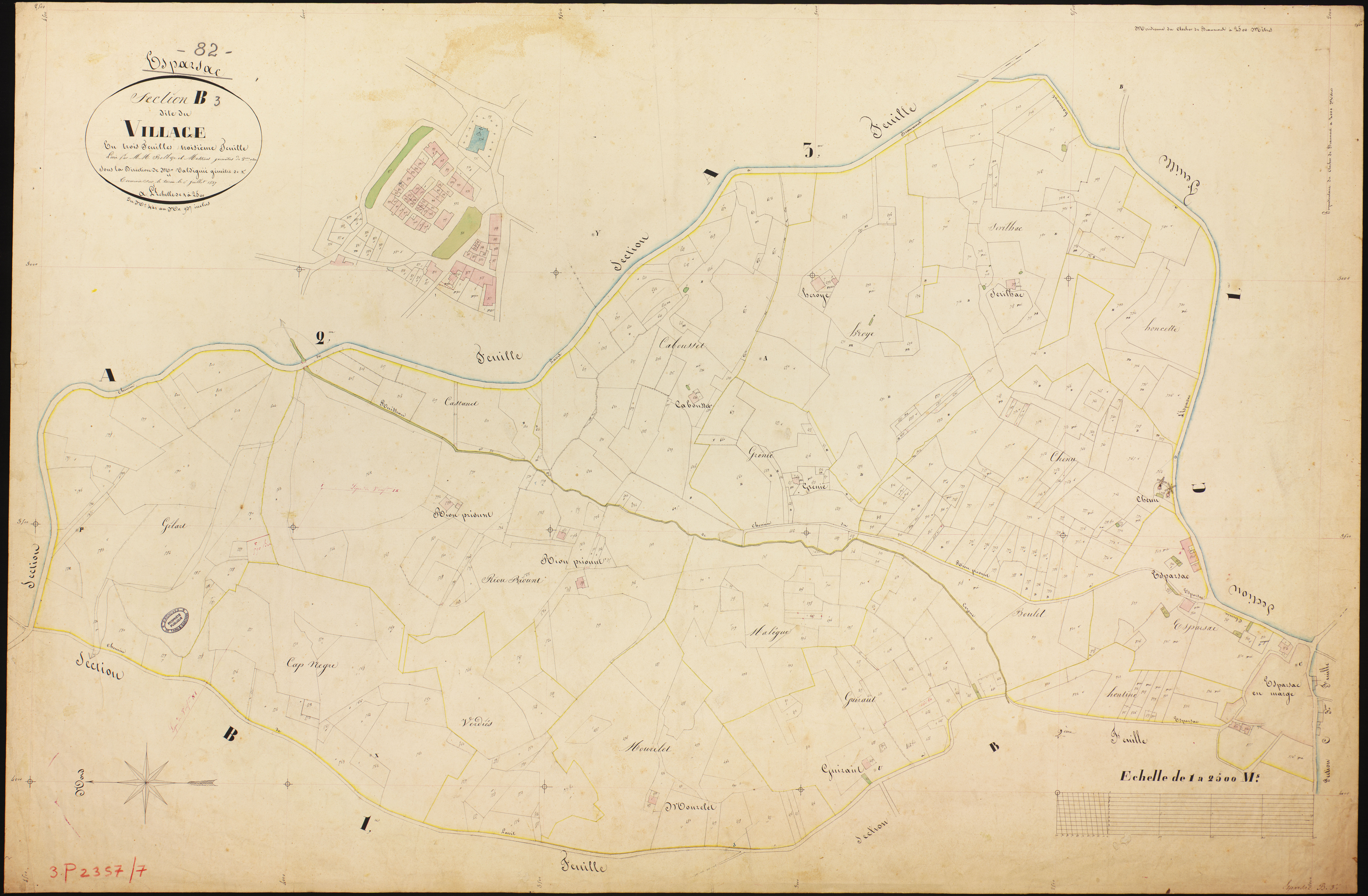 Esparsac - Section B - Le Village, 3e feuille
