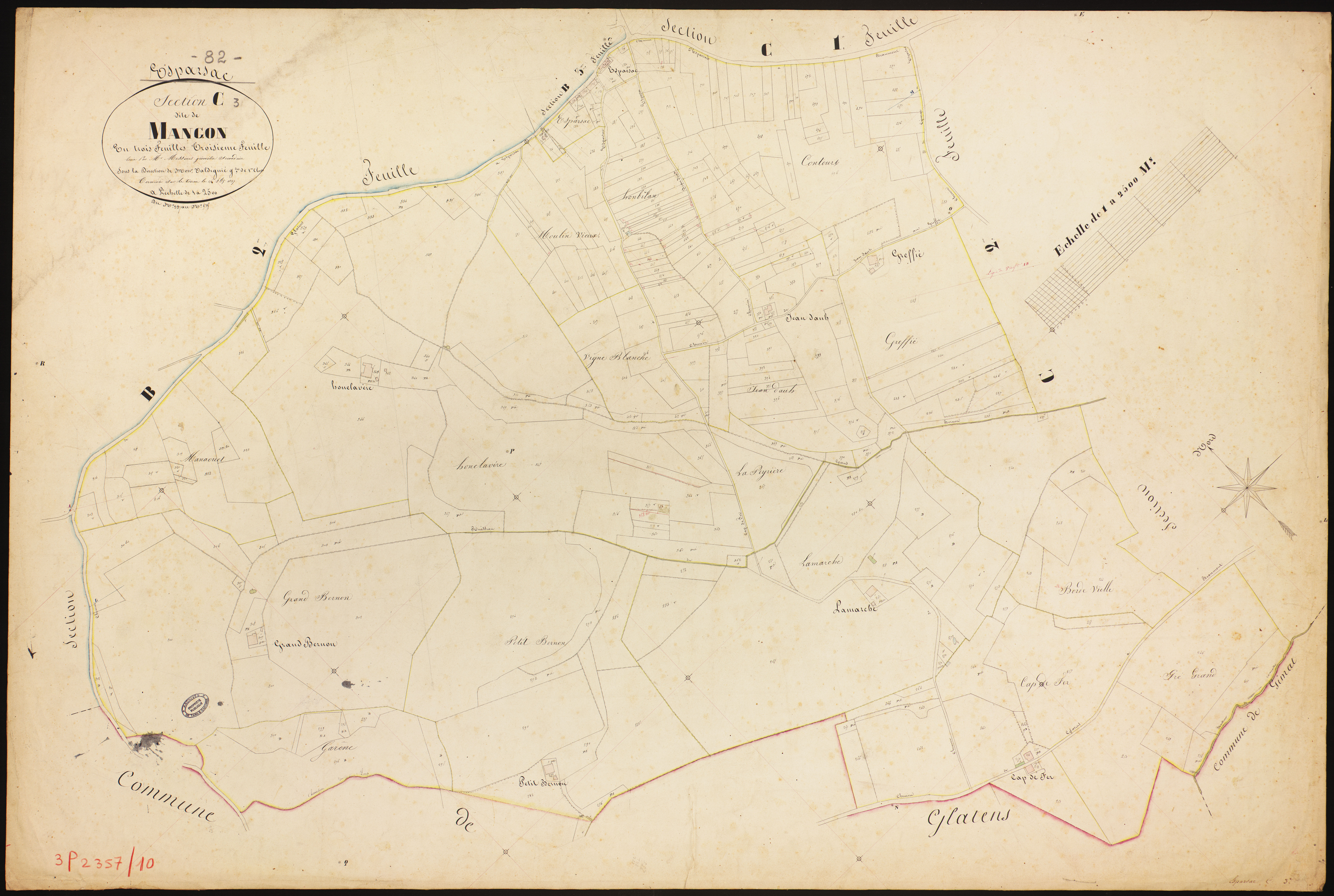 Esparsac - Section C - Mangon, 3e feuille