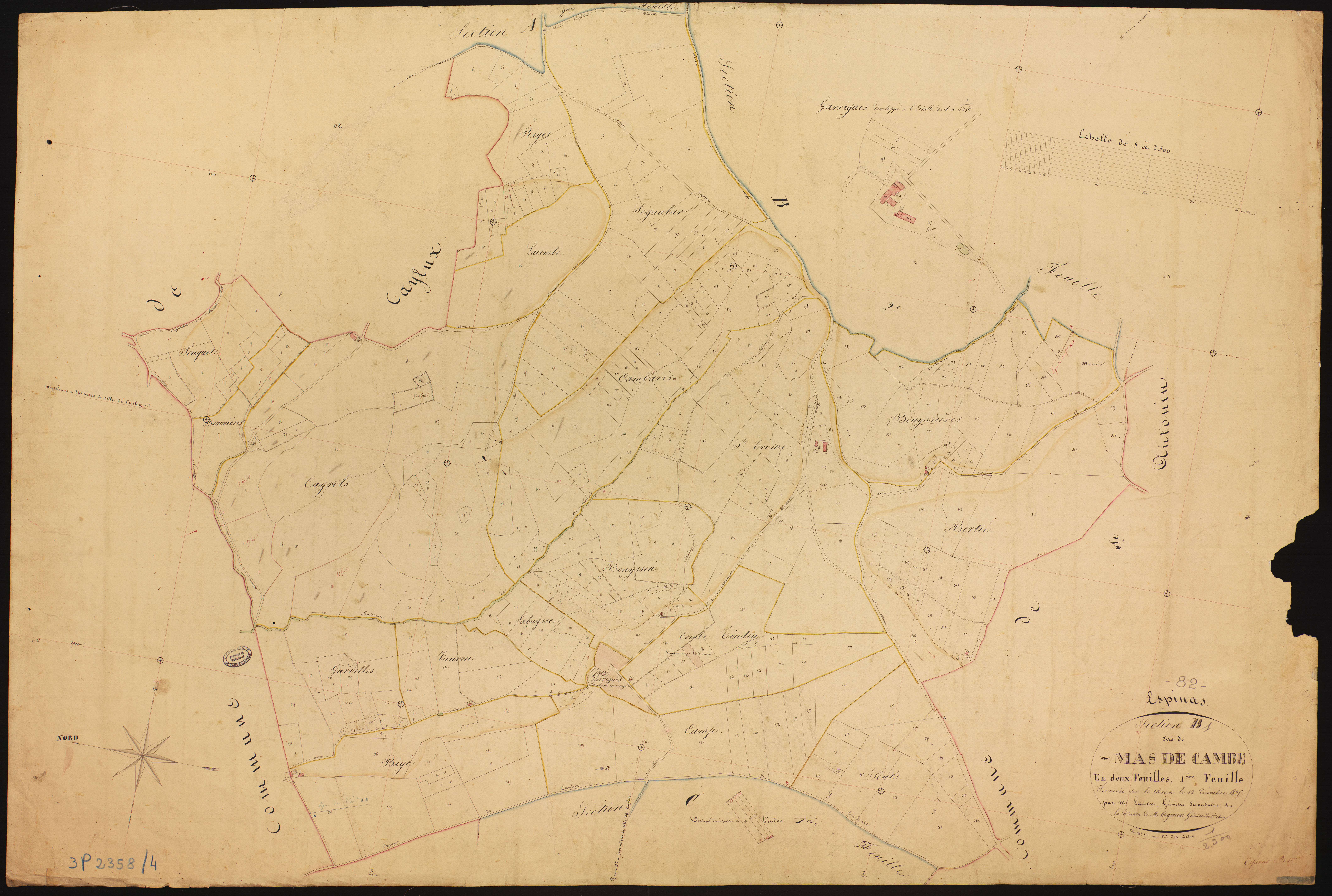 Espinas - Section B - Mas de Cambe, 1ère feuille