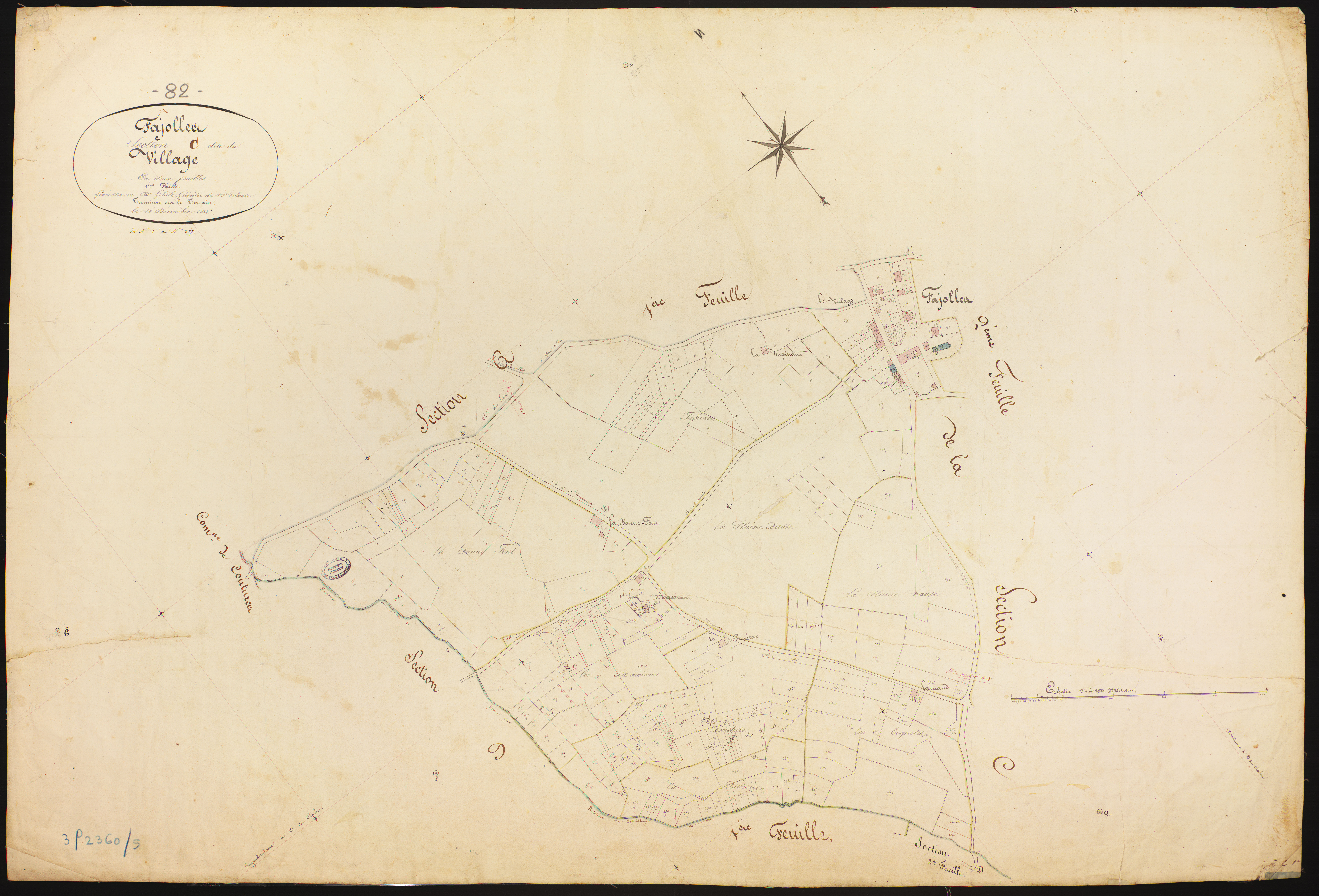 Fajolles - Section C - Le Village, 1ère feuille